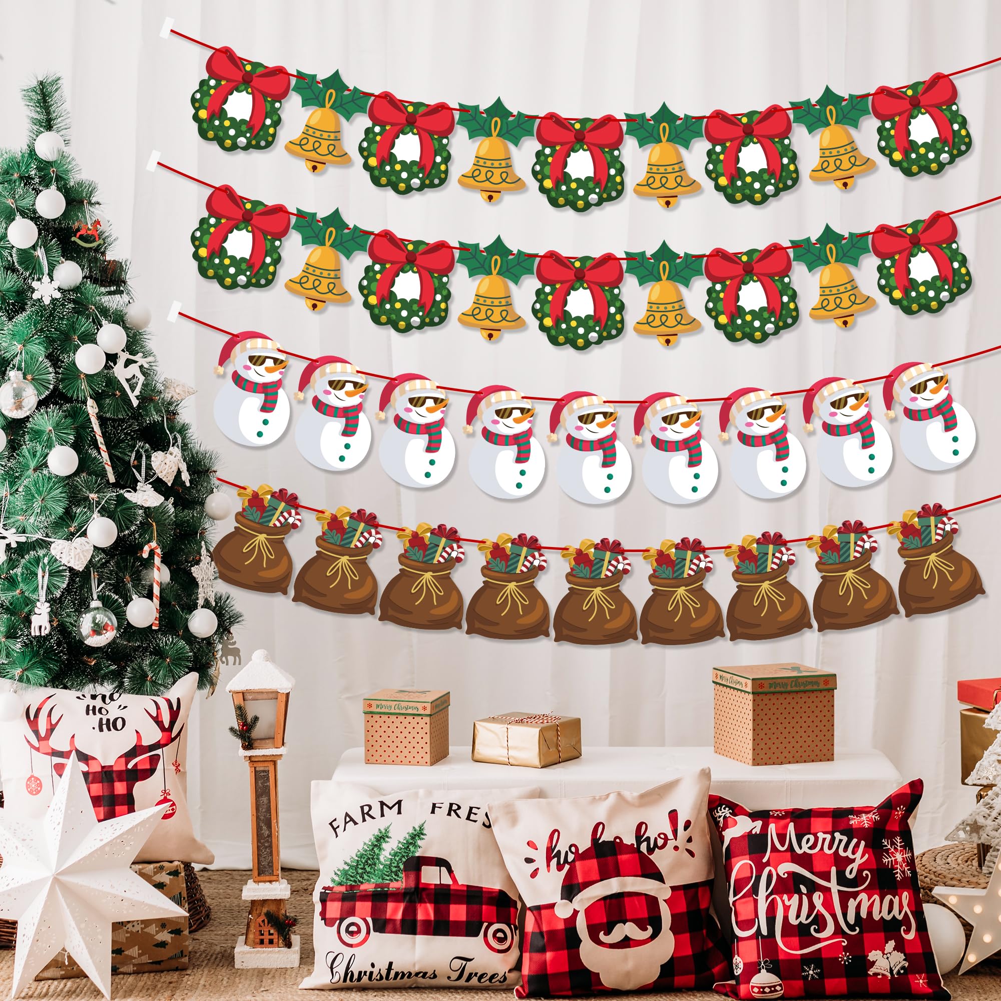 Ohome Christmas Decorations - Christmas Ornaments,40 Pack Christmas Garland | Christmas Tree Decorations For Party,Christmas Bac