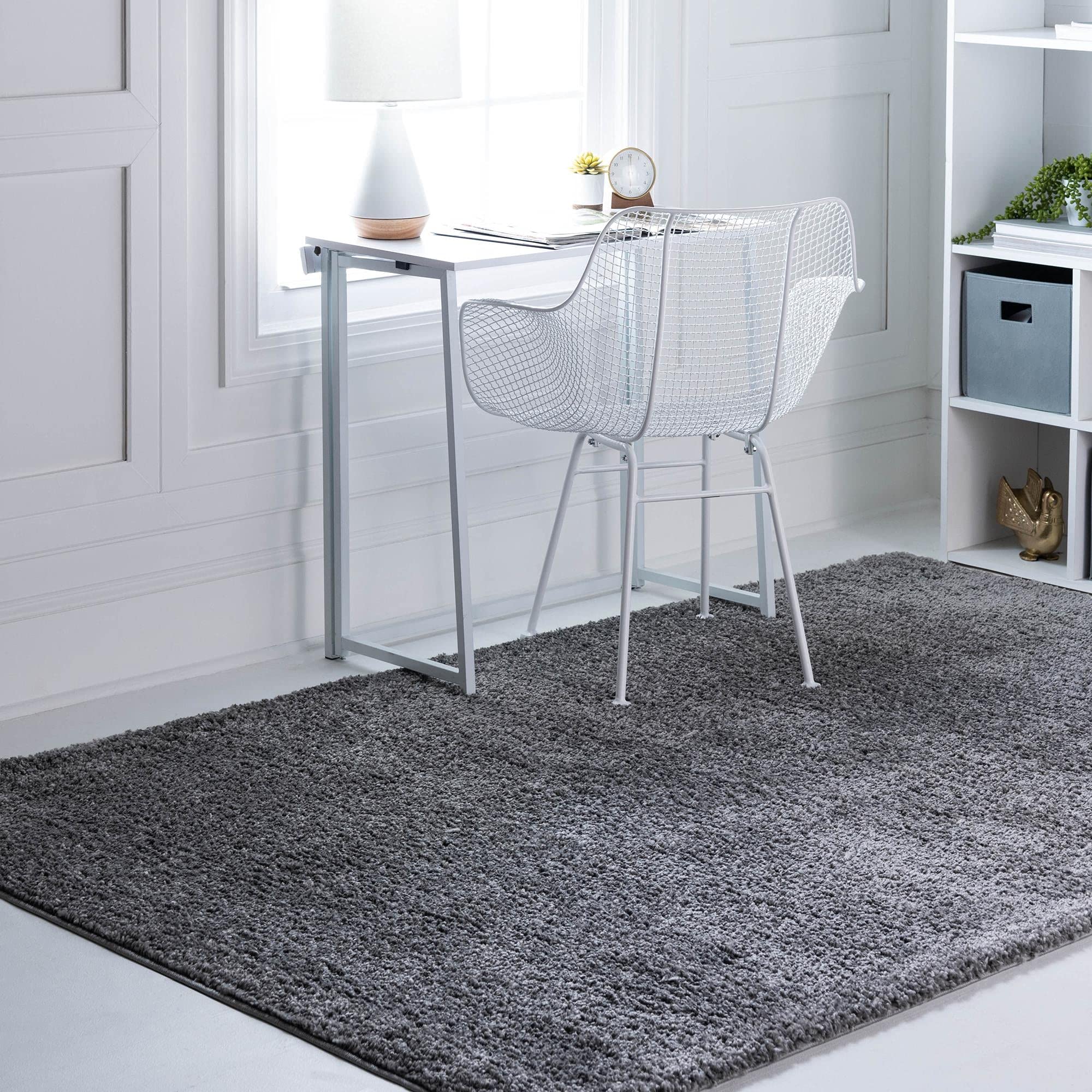 Rugs.com Soft Solid Shag Collection Area Rug - 2x3 Khaki Shag Rug Perfect for Entryways, Kitchens, Breakfast Nooks, Accent Piece