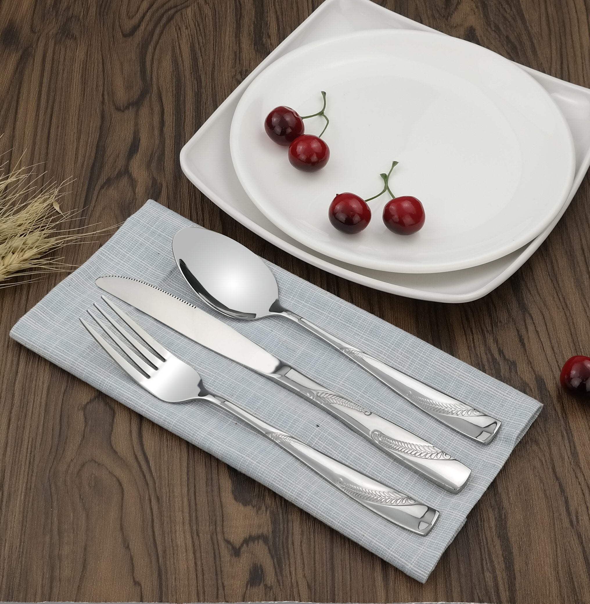 Nicesh 80-Piece Stainless Steel Flatware Set, Service For 16