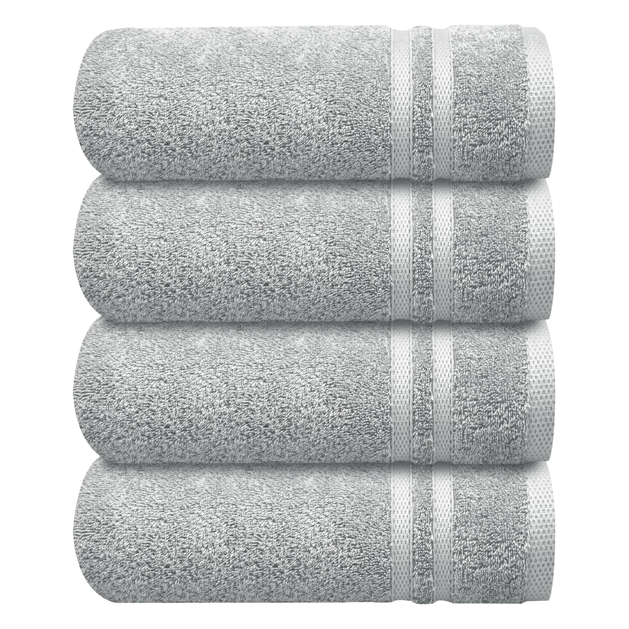Infinitee Xclusives Grey Hand Towels Set Of 4 (16X28 Inches) - 100% Turkish Cotton Ultra Soft And Highly Absorbent Hotel Quality