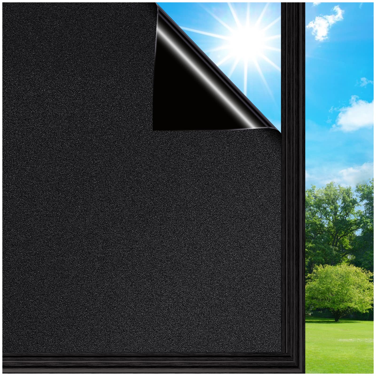 Coavas One Way Window Privacy Film, Reflective Window Tint for Home See Out Not in, Sun Blocking Anti UV Static Cling Glass Wind