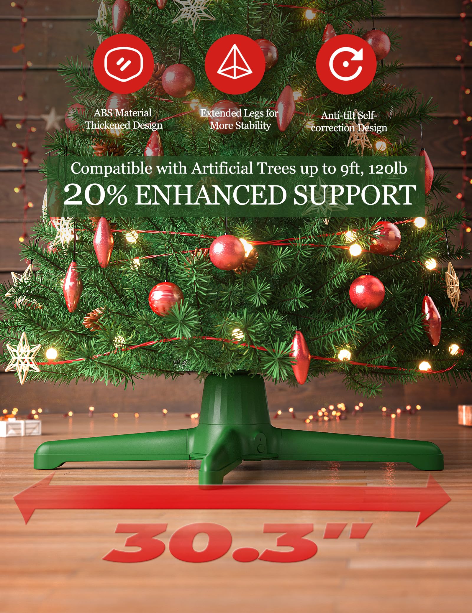 DG-Direct Musical 360 Rotating Christmas Tree Stand with Remote, Anti-Tilt Silent Spin Base, 3 Light Output Ports (800W), Fits 9