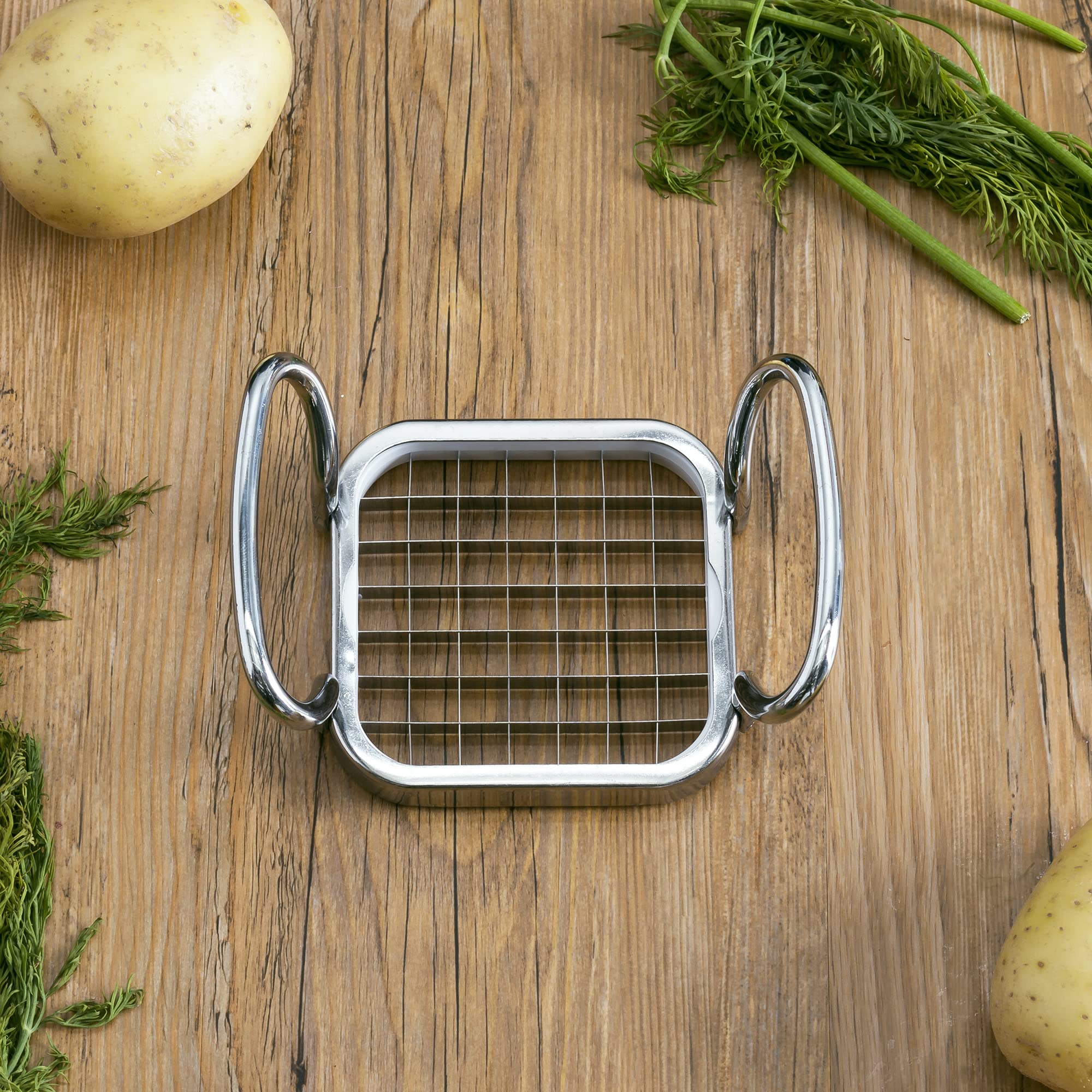 French Fry Cutter By Home Basics  French Fry Cutter Stainless Steel French Fry Slicer  With Easy Grip Handles Silver