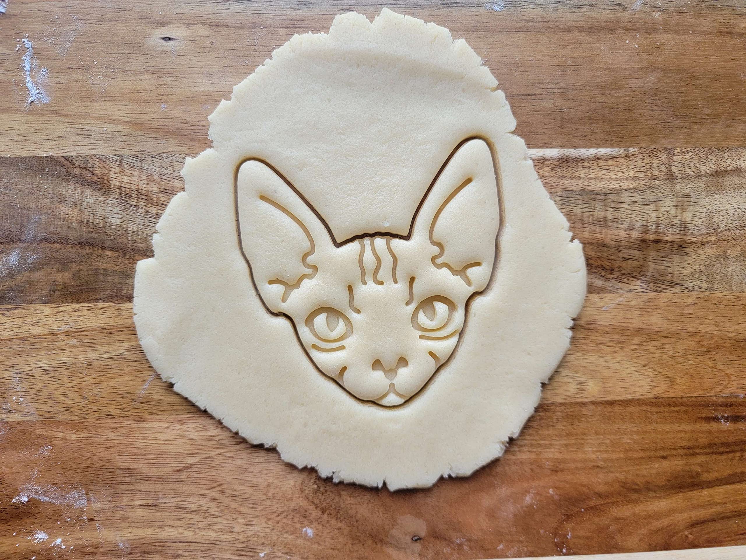 Sphynx Cat Cookie Cutter, 3 Inch, Face Shape