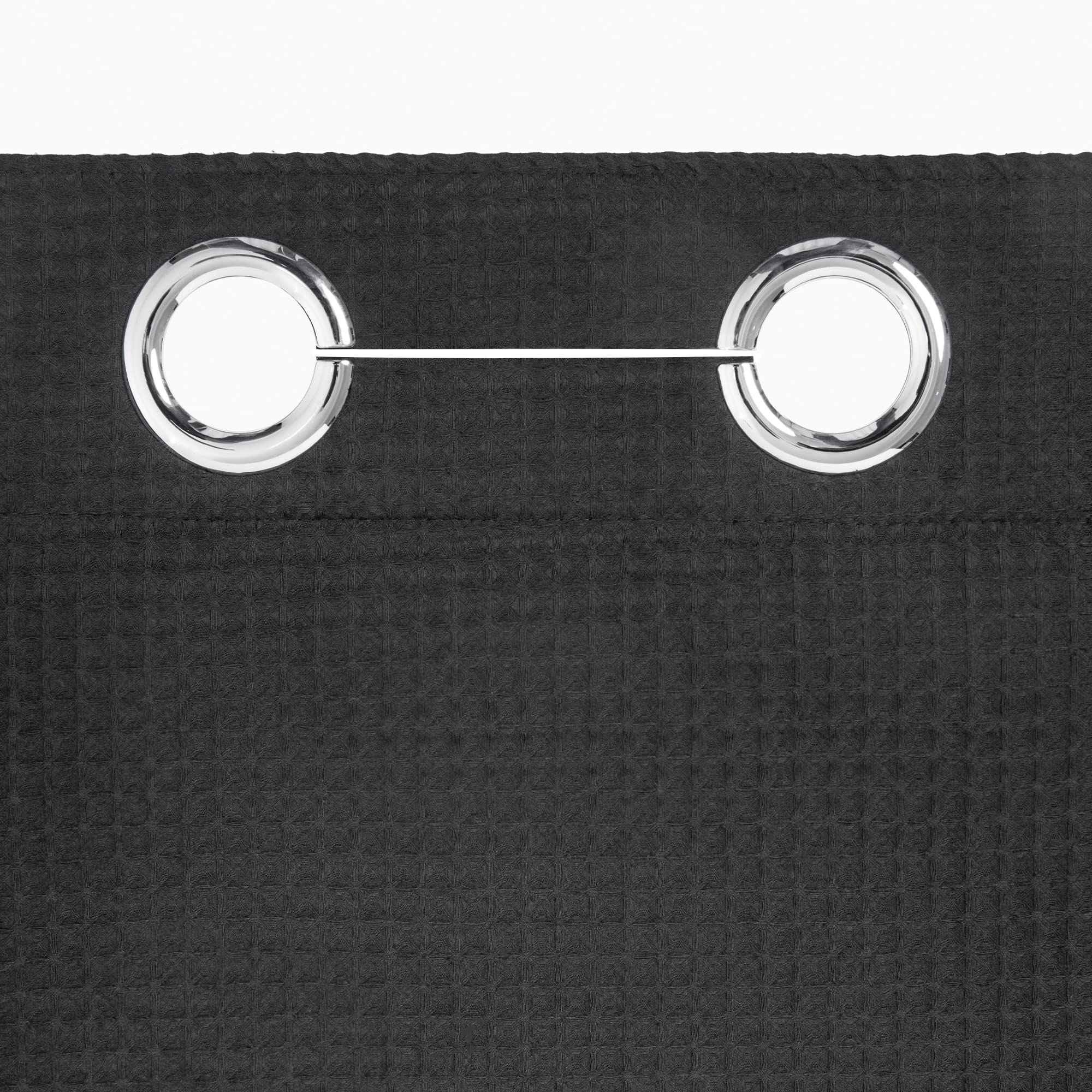 River Dream Hotel Grade No Hooks Needed Shower Curtain With Snap In Liner,Water Repellent, Machine Washable (Black, 71''X74''(W/