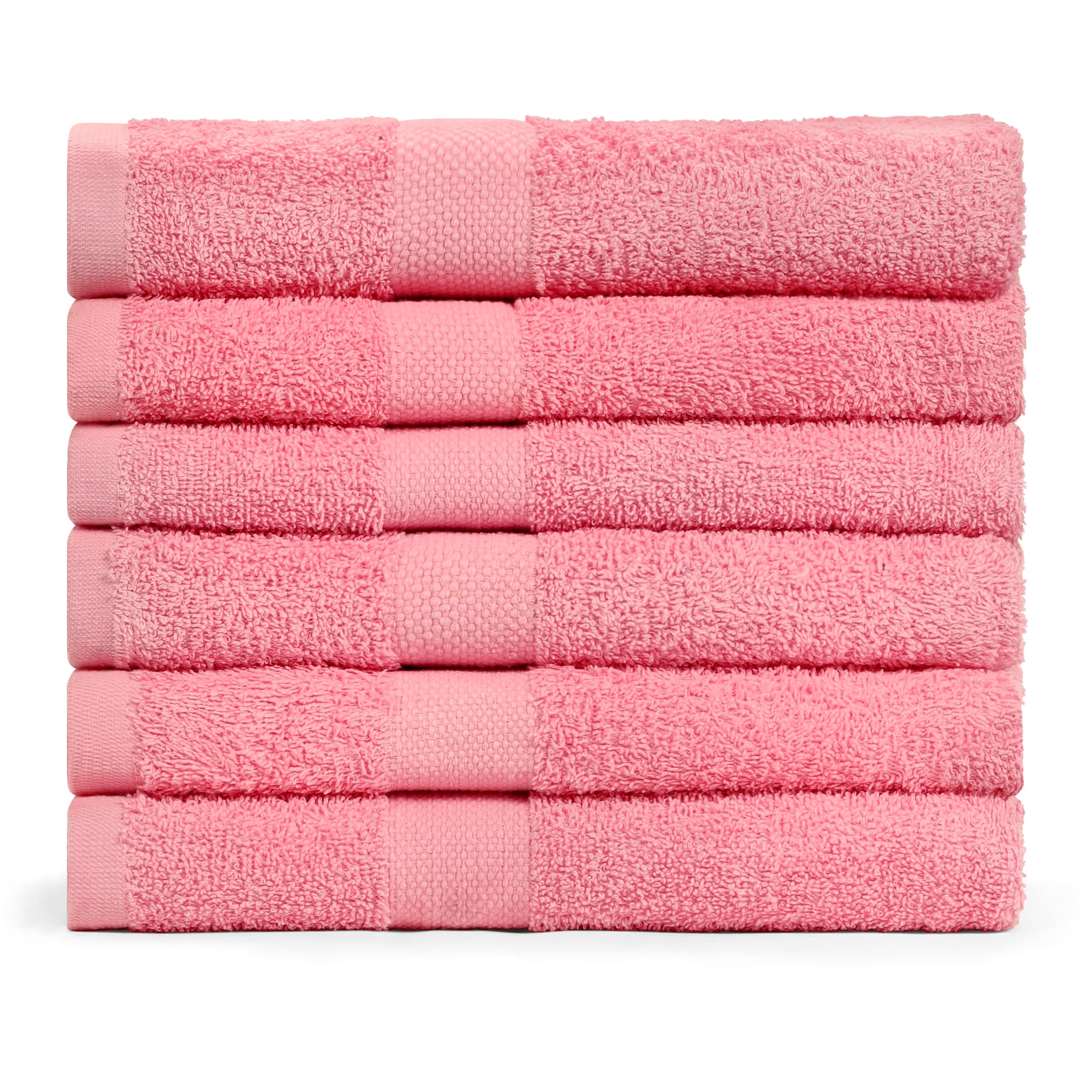 Simpli-Magic Cotton Set  Bath Towels  Pink  24 x 46 Inches  6 Count