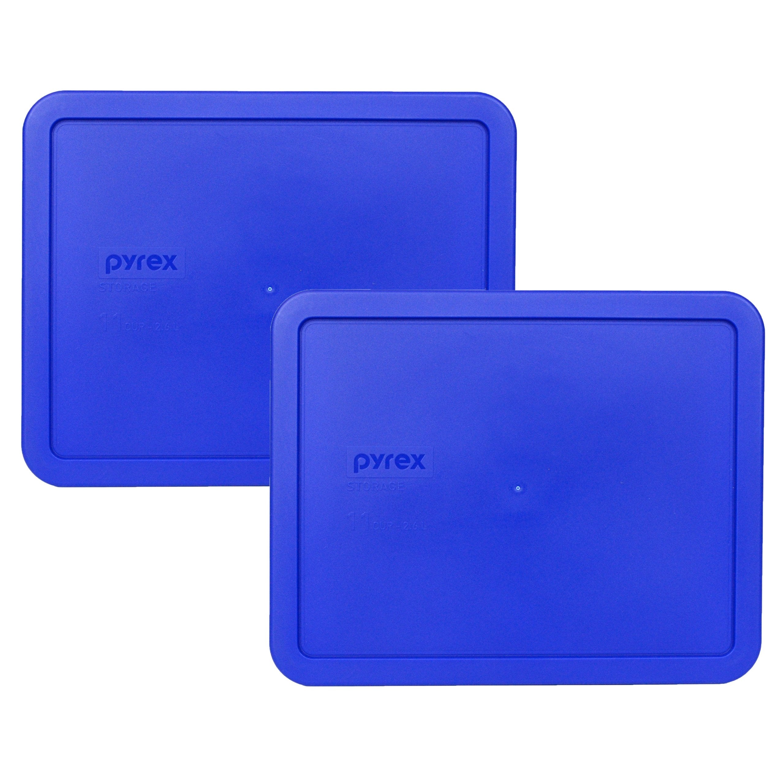 Pyrex 7212-Pc 11 Cup Cadet Blue Plastic Storage Lid, Made In Usa - 2 Pack