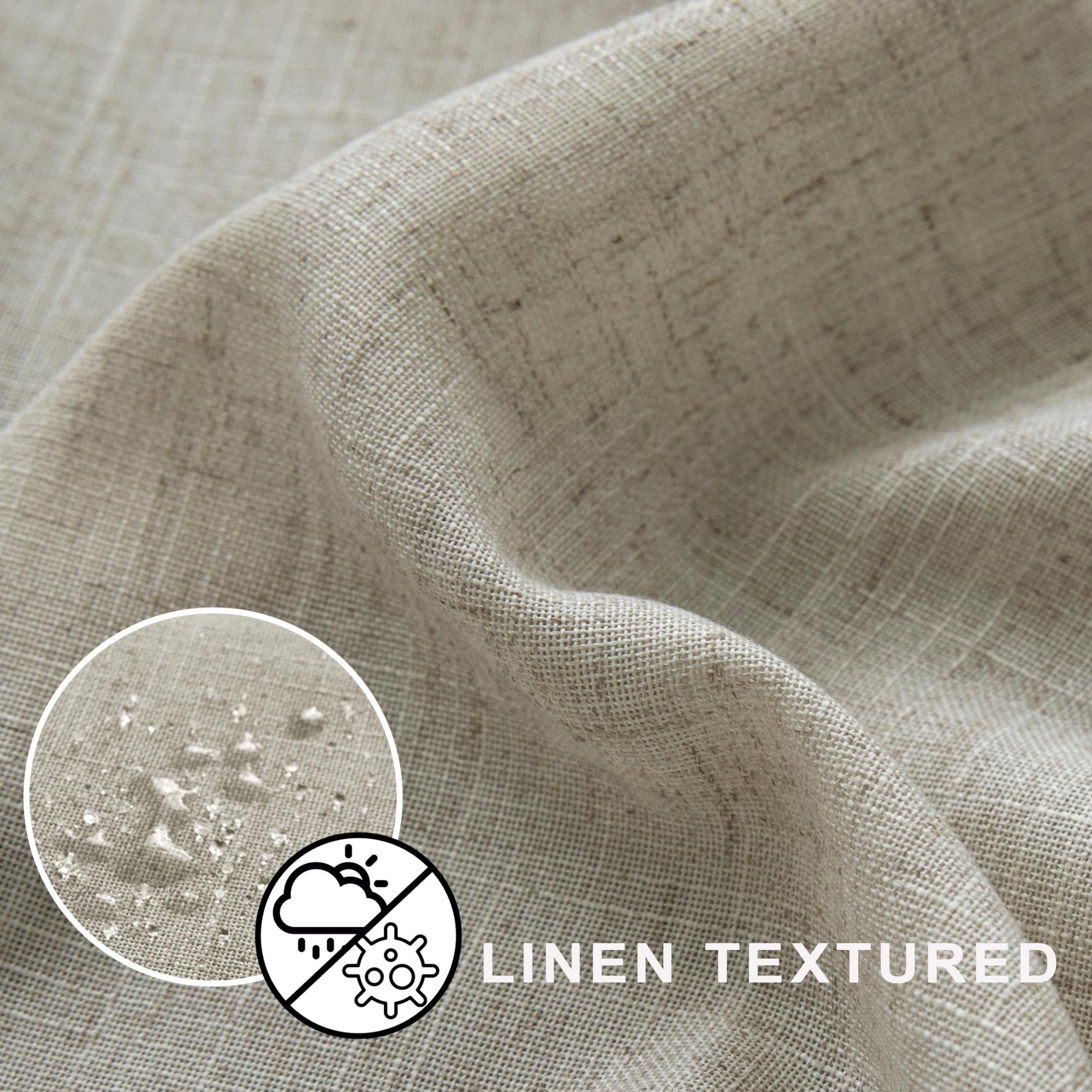 Koufall Linen Shower Curains 72X90 Inch Length For Bathroom,Extra Long Curtain Liner Set With Hooks,Tan Beige