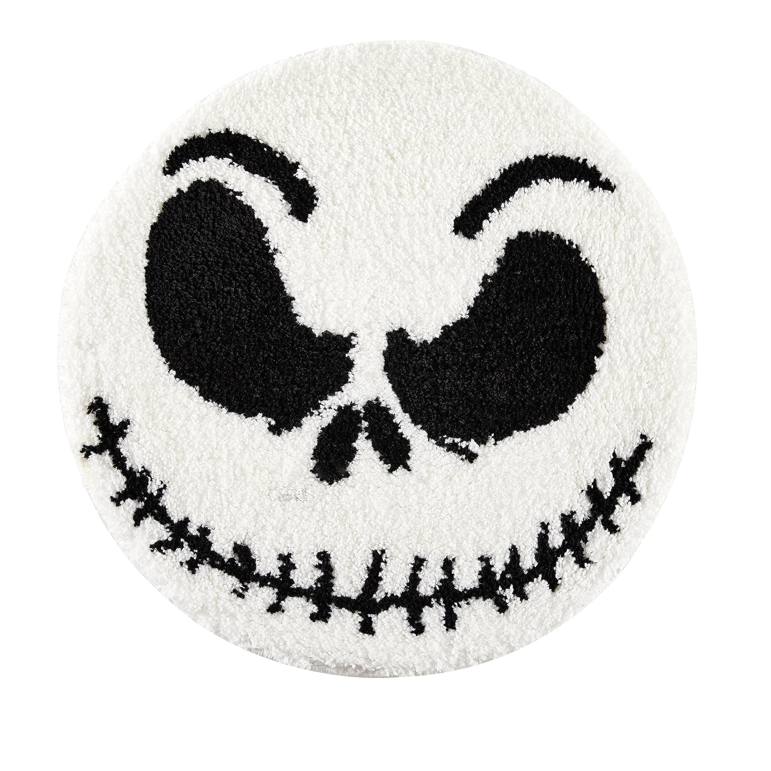 Jack Skellington Halloween Round Bathroom Rugs Mat 2Ft, Non-Slip Machine Washable Soft Absorbent Shaggy Bath Rug The Nightmare B