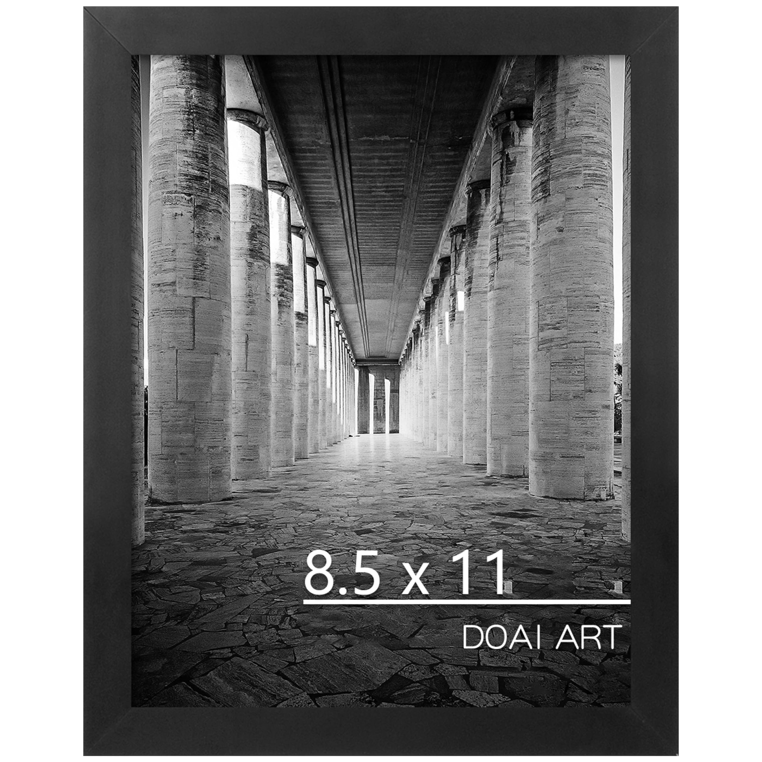DOAI ART 8.5x11 Certificate Frame, 8.5 by 11 Picture Diploma Document Degree Frame for Wall and Tabletop, Black