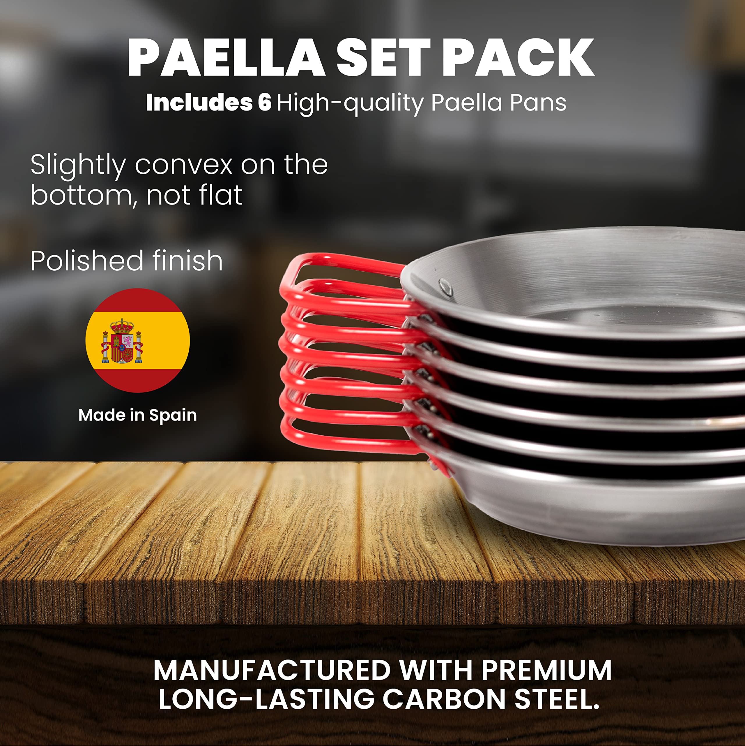 Machika Skillet Pan | Carbon Steel Paella Pan | Carbon Steel Pans For Cooking | Thin Carbon Steel Pan For Paella | Perfect For O