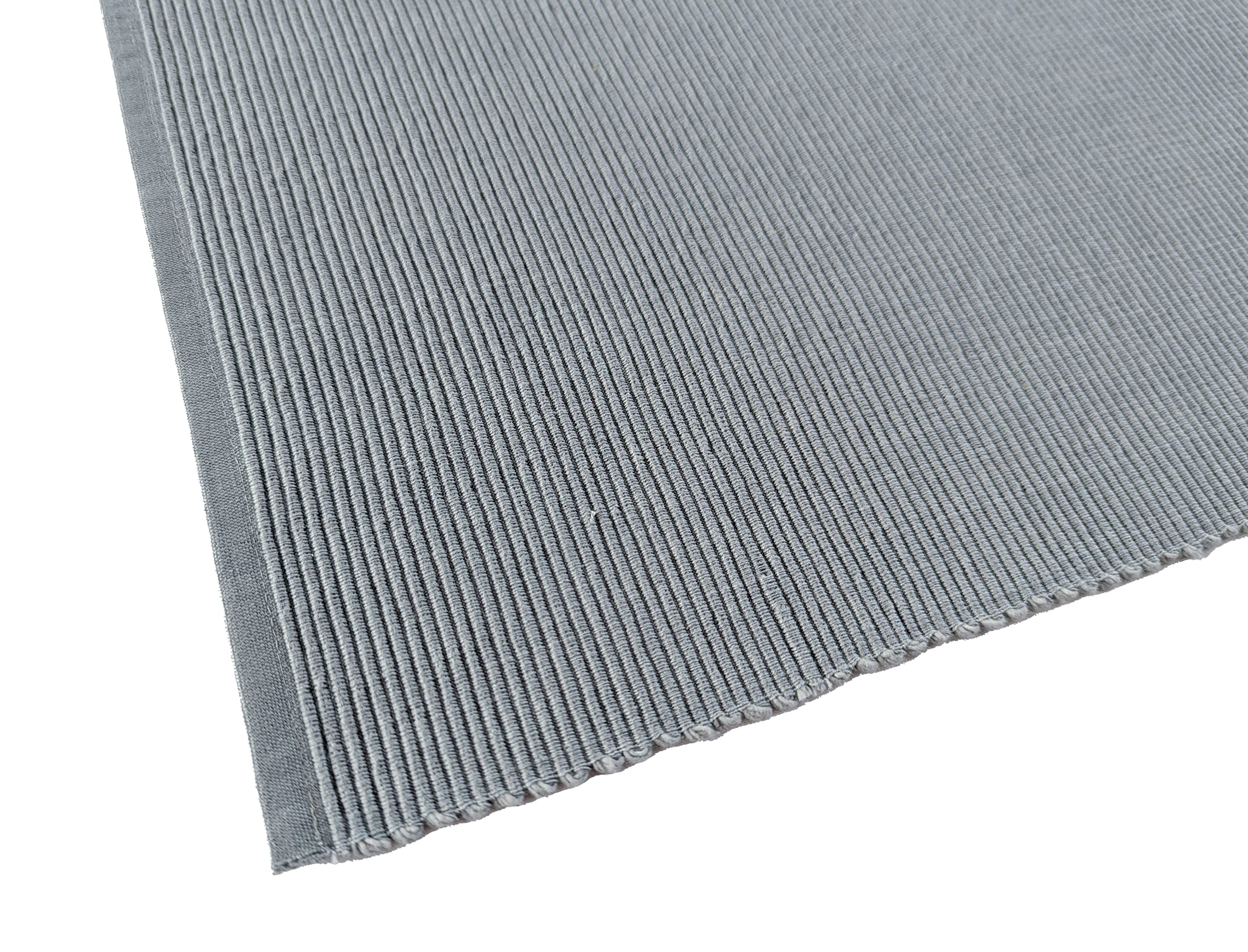 Avka Studio 100% Cotton Ribbed Placemats - Set Of 6-13 X 19 Inches - Grey - Everyday Cloth Table Mats - Thick Construction, Wash