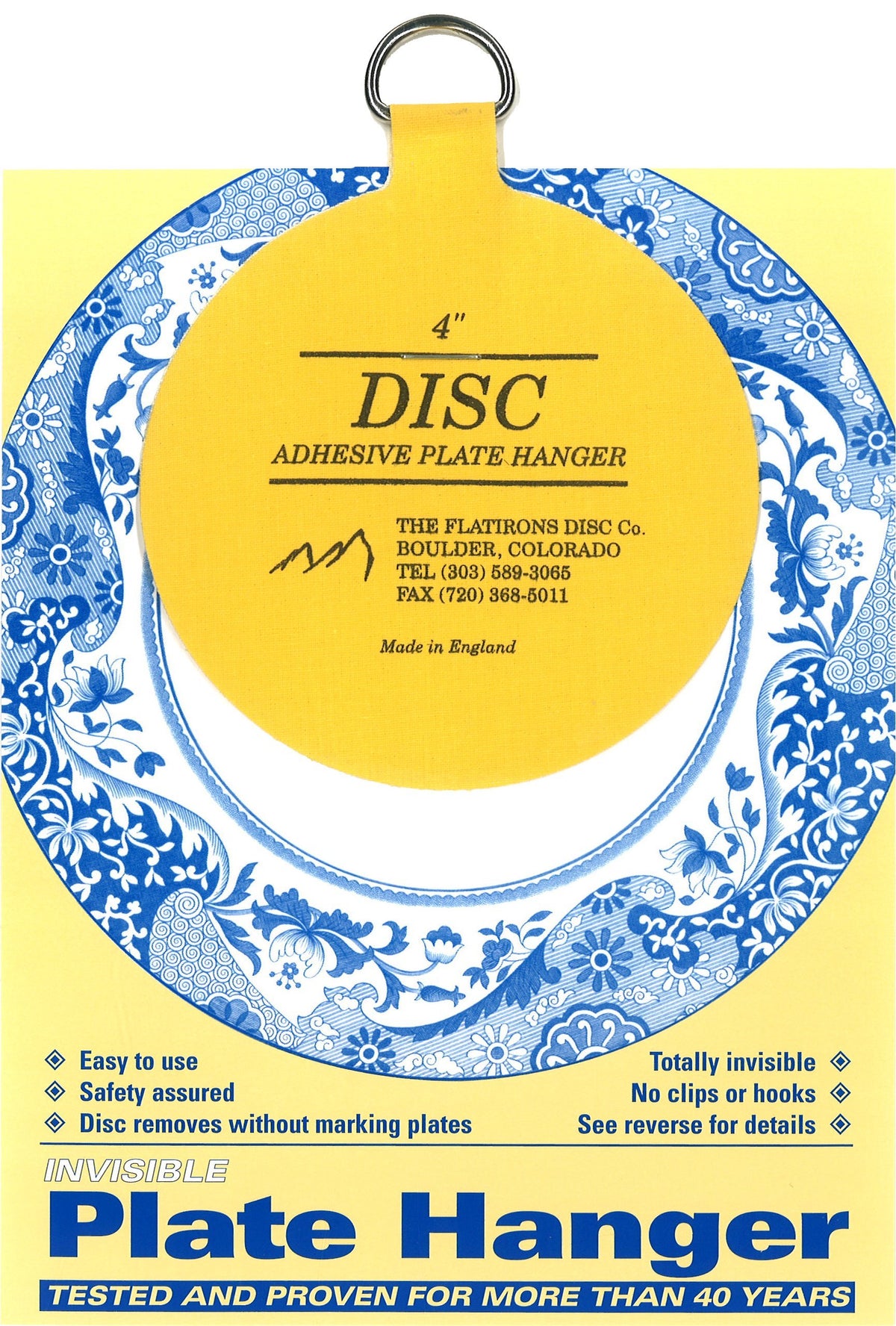 Flatirons Disc Invisible Plate Hanger, 4-Inch
