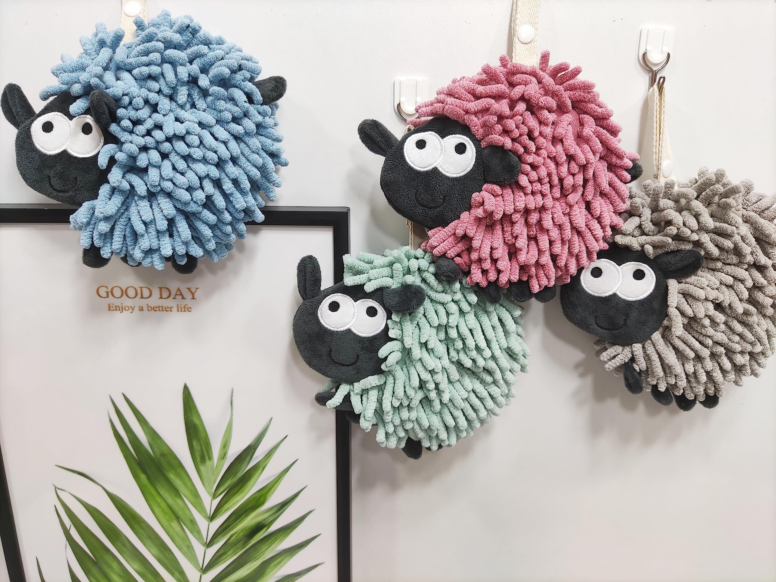 Heikrdo Sheep Funny Hand Towels For Bathroom Kitchen - Cute Decorative Sheep Decor Hanging Washcloths Face Towels Super Absorben