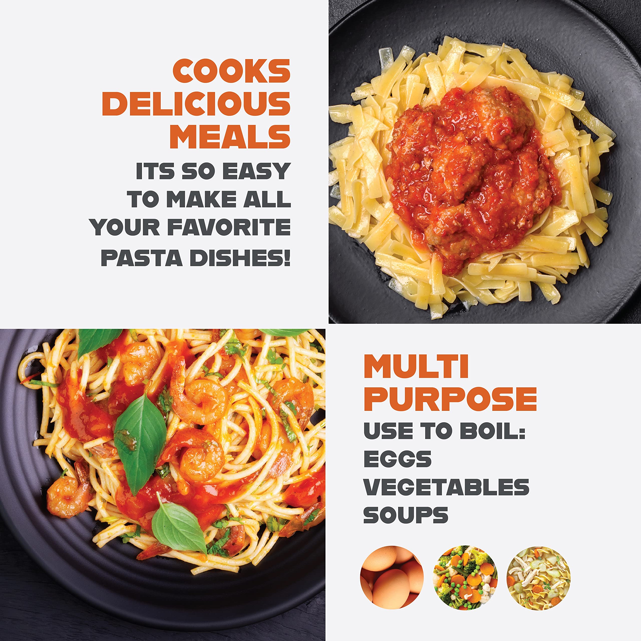 Gotham Steel 5 Quart Stock Pot Multipurpose Pasta Pot With Strainer Lid & Twist And Lock Handles, Nonstick Ceramic Surface Makes