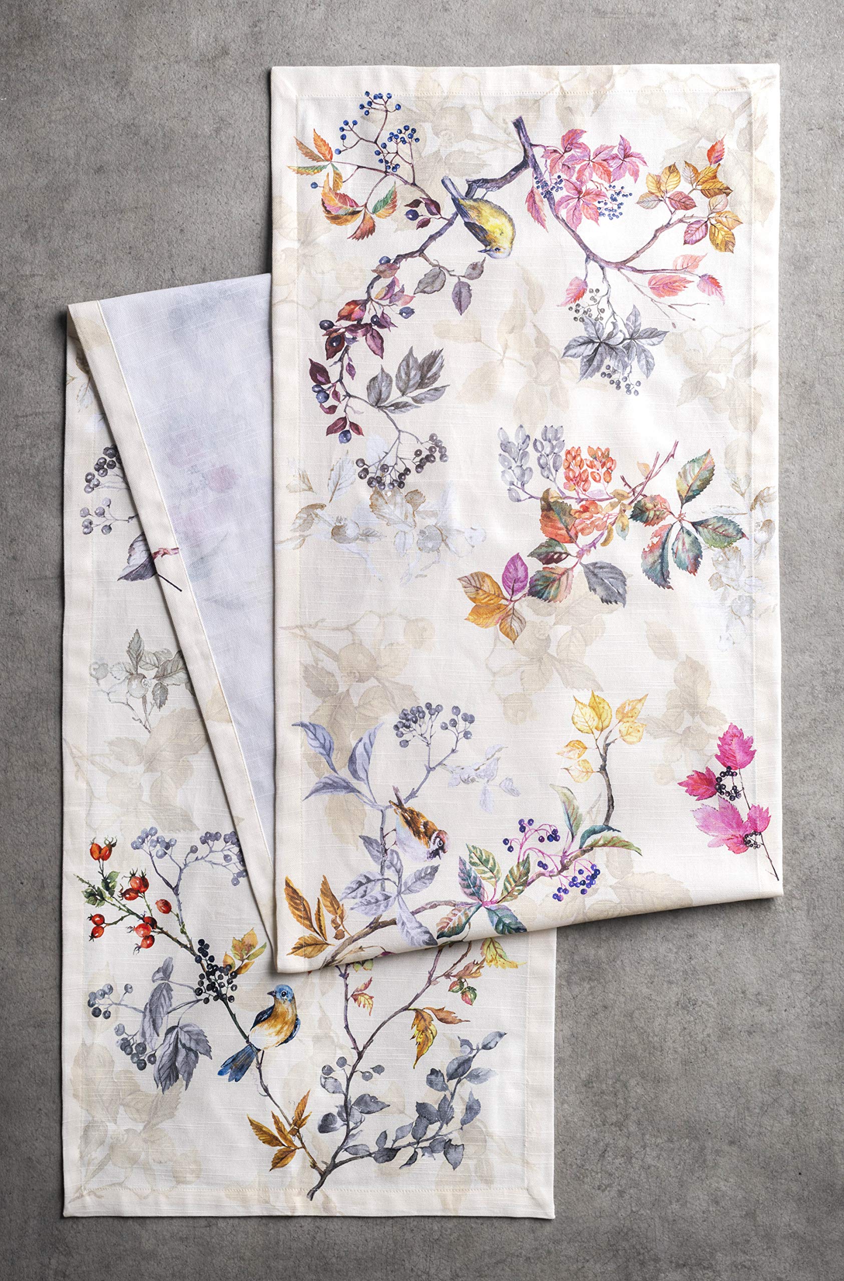 Maison D' Hermine Tablerunner 14.50''X72'' 100% Cotton Decorative Table Runners, Kitchen, Wedding, Restaurant & Camping, Equinox