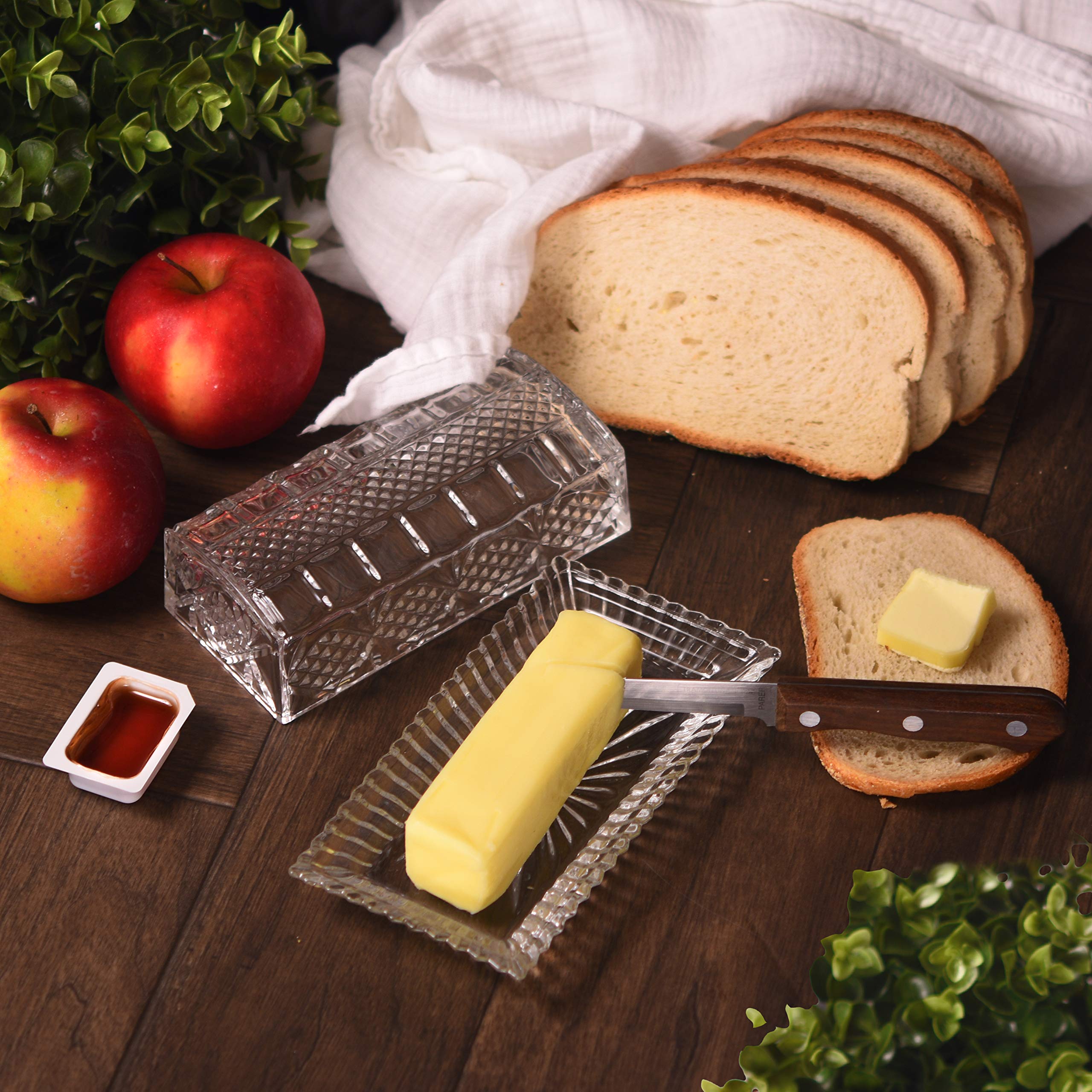 Large Deep Danish Crystal Covered Butter Dish Butter Keeper Well Sealed To Keep Butter Soft Beautiful Decorative Design And Anti