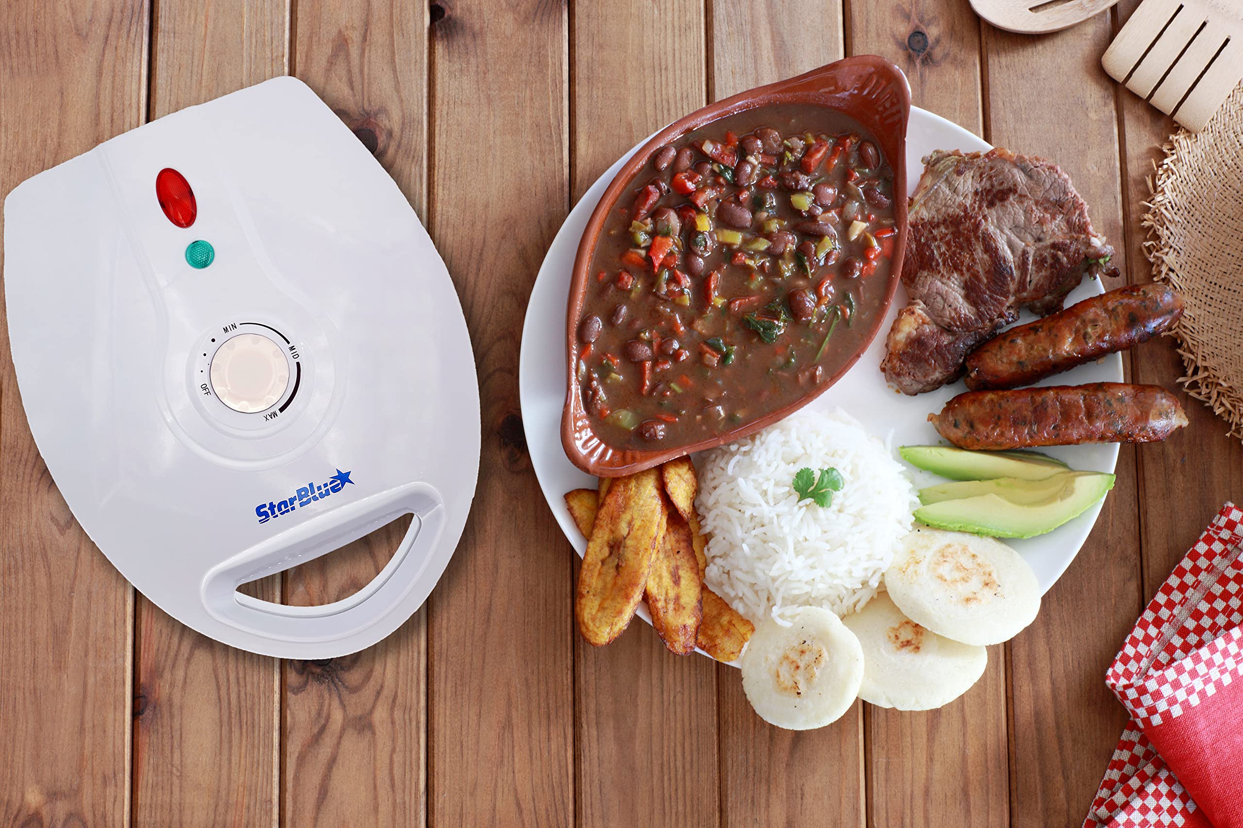 Electric Arepa Maker And Mini Pancake Maker By Starblue With Free Arepa Recipes Ebook - Quick And Making 5 Venezuela And Colombi