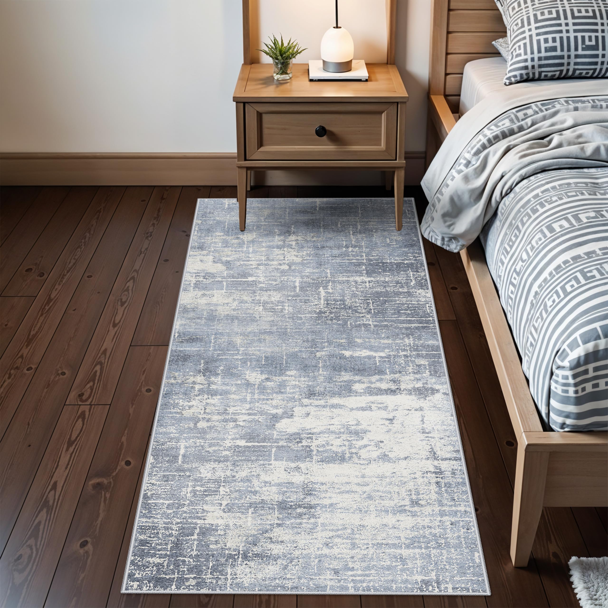 2x6 Non-Slip Entryway Area Rugs: Washable Stain Resistant Kitchen Carpet Low Pile Printed Doormat Soft Nursery Runner Vintage Ab