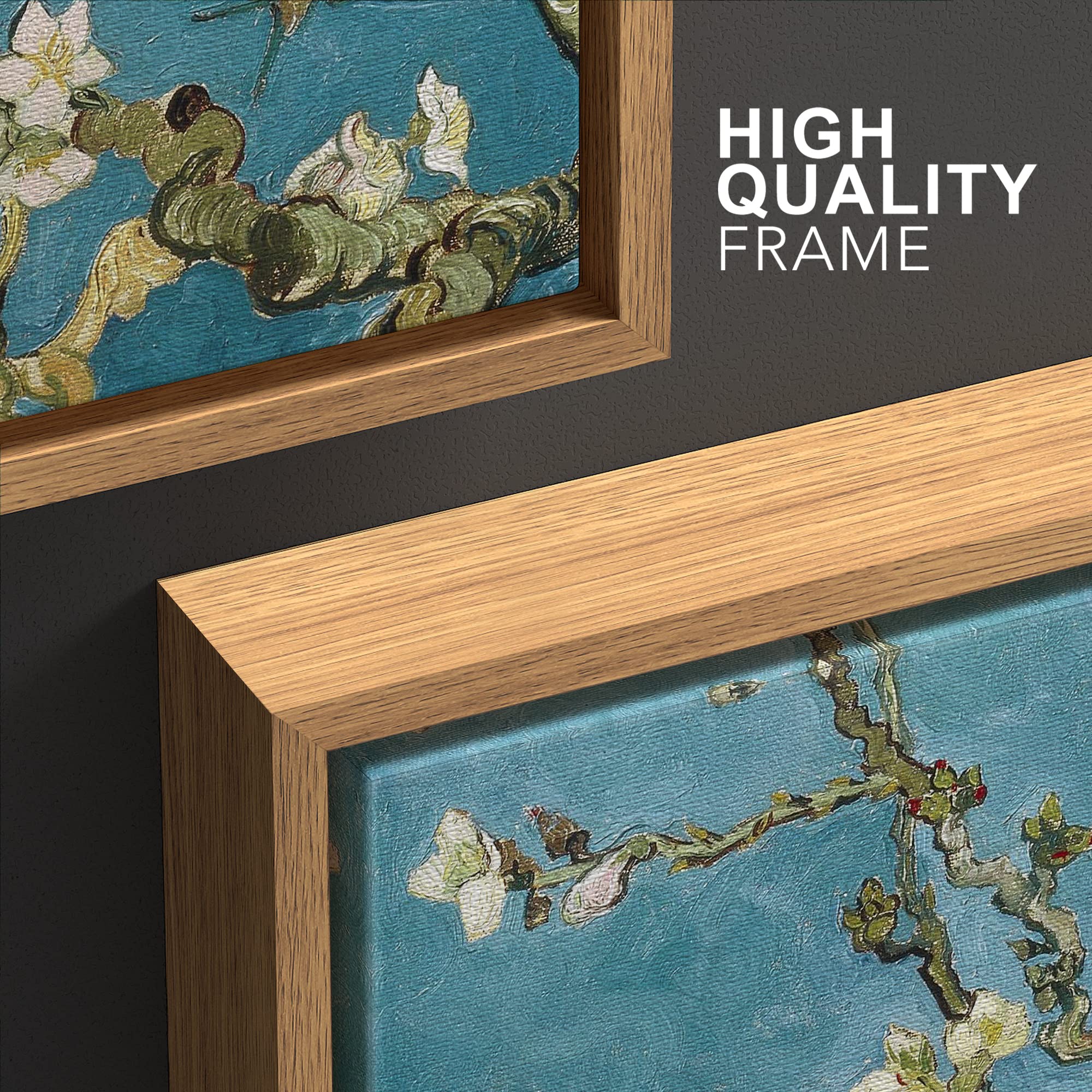 Wall26 Framed Canvas Print Wall Art Set Almond Blossoms By Vincent Van Gogh Nature Wilderness Illustrations Fine Art Relax/Calm