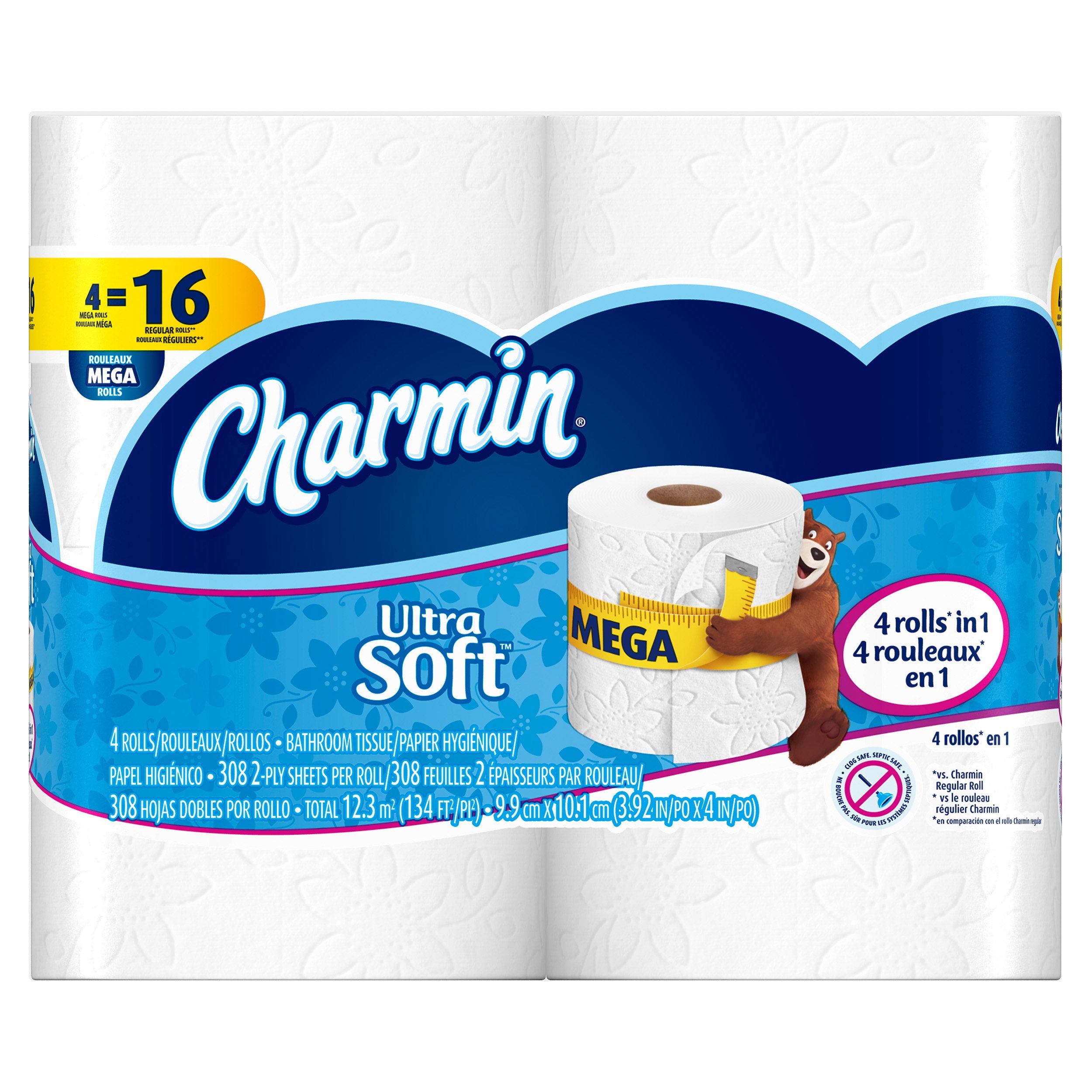 Charmin Ultra Soft Toilet Paper, Bath Tissue, Mega Roll, 24 Count, 4 Count (Pack Of 6)