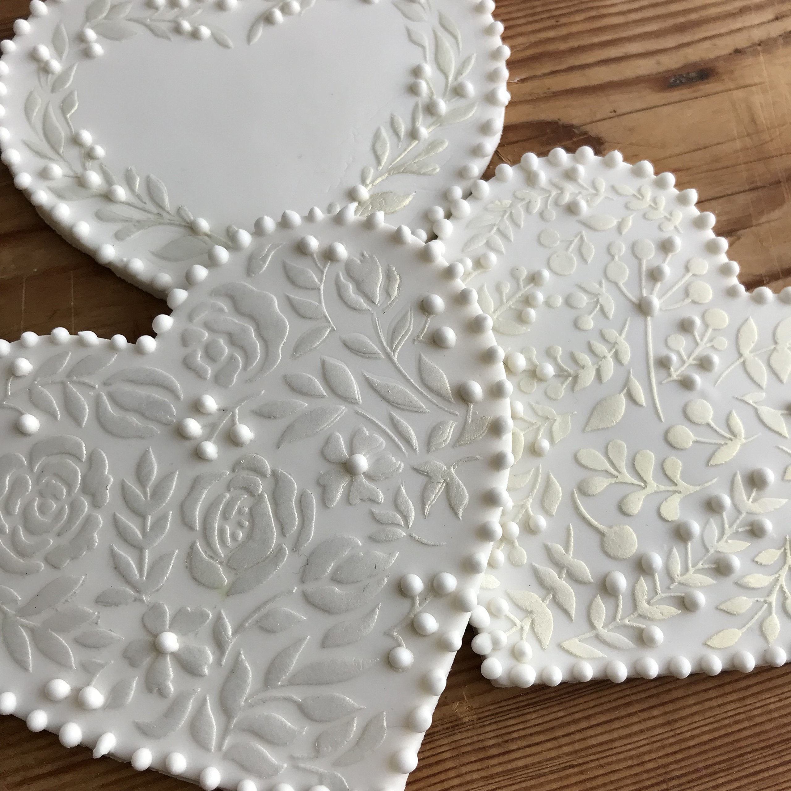 Vintage Hearts Cookie Stencil Set C1024 By Designer Stencils