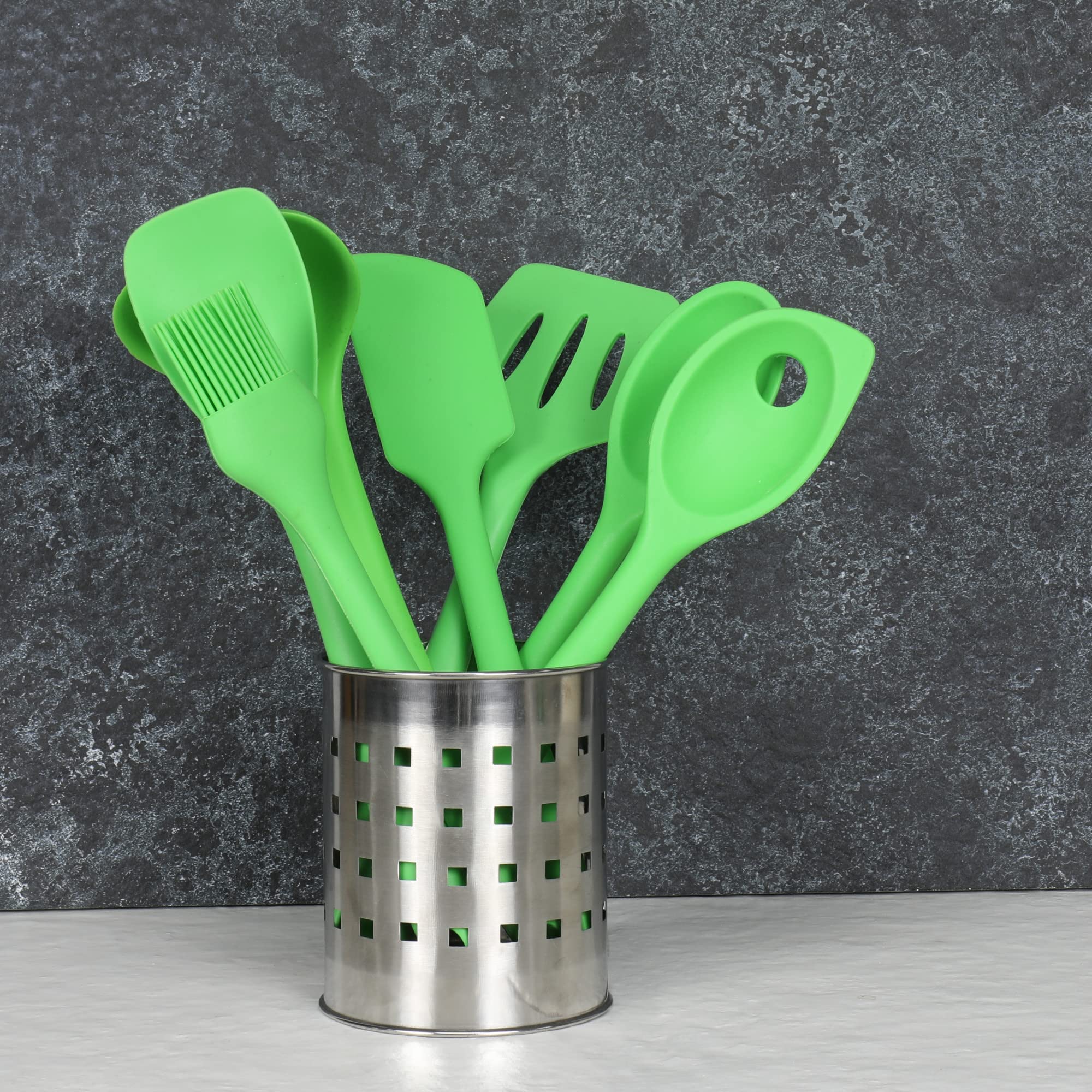 Chef Craft Premium Silicone Angled Spatula, 11 Inch, Green