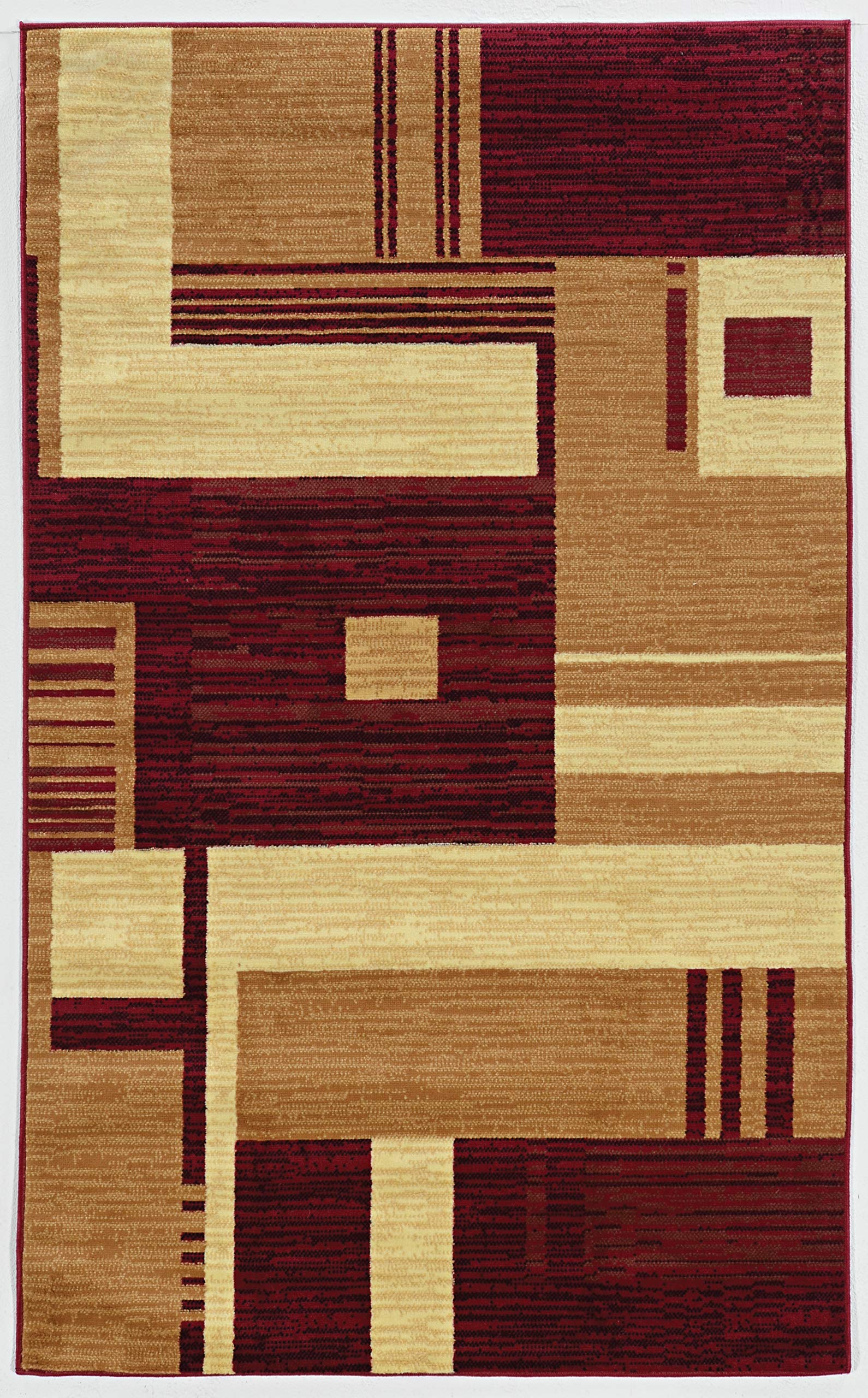 Capri Squares Red & Beige 4.4x7.3, Rug