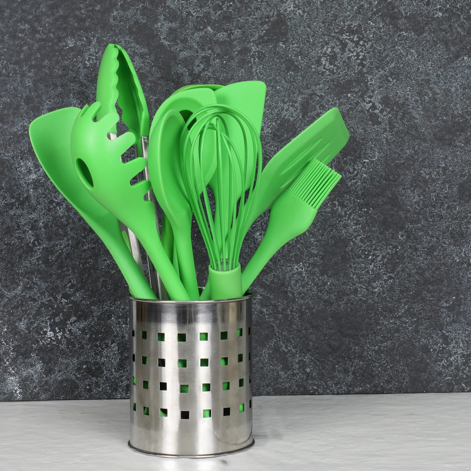 Chef Craft Premium Silicone Mixing Spoon, 11 Inch, Green