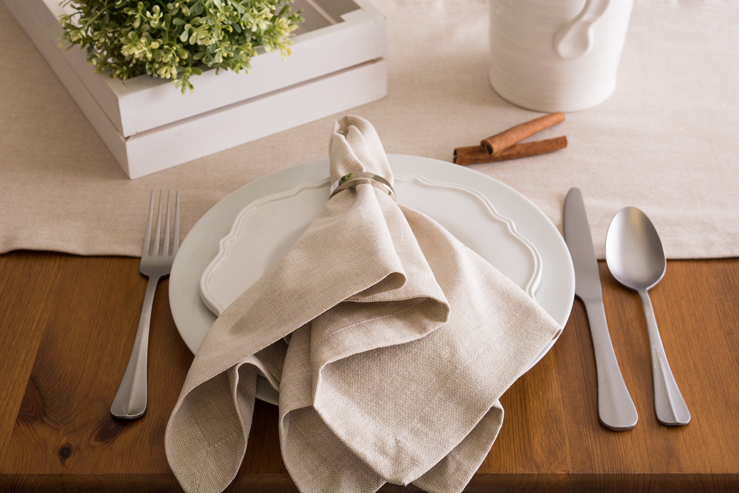 DII Chambray Kitchen  Tabletop Collection  Natural  14x108 Table Runner