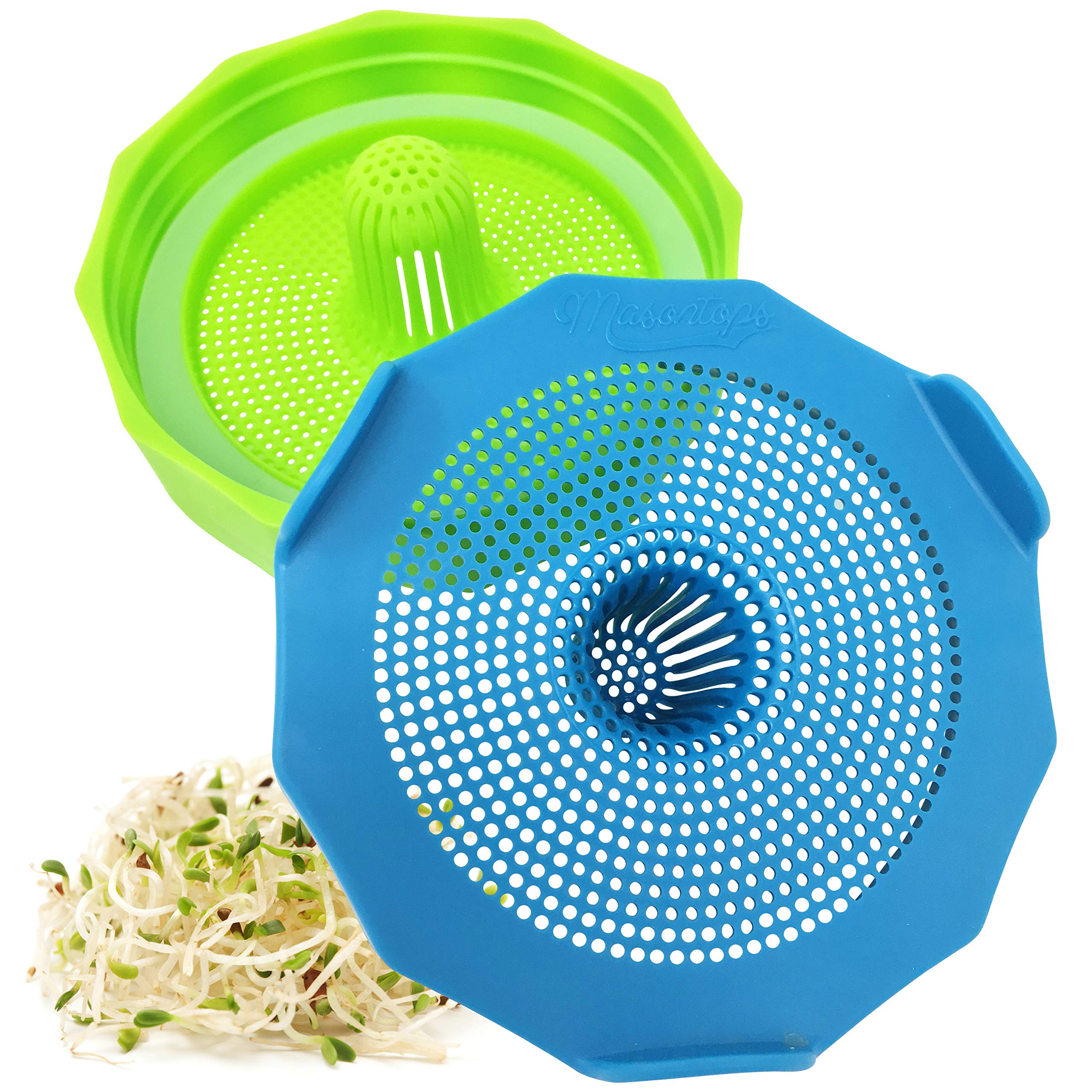 Masontops Bean Screen Plastic Mason Jar Sprouting Lids Mason Jar Sprouting Kit  For Growing Broccoli Seeds, Alfalfa, Mung Bean 