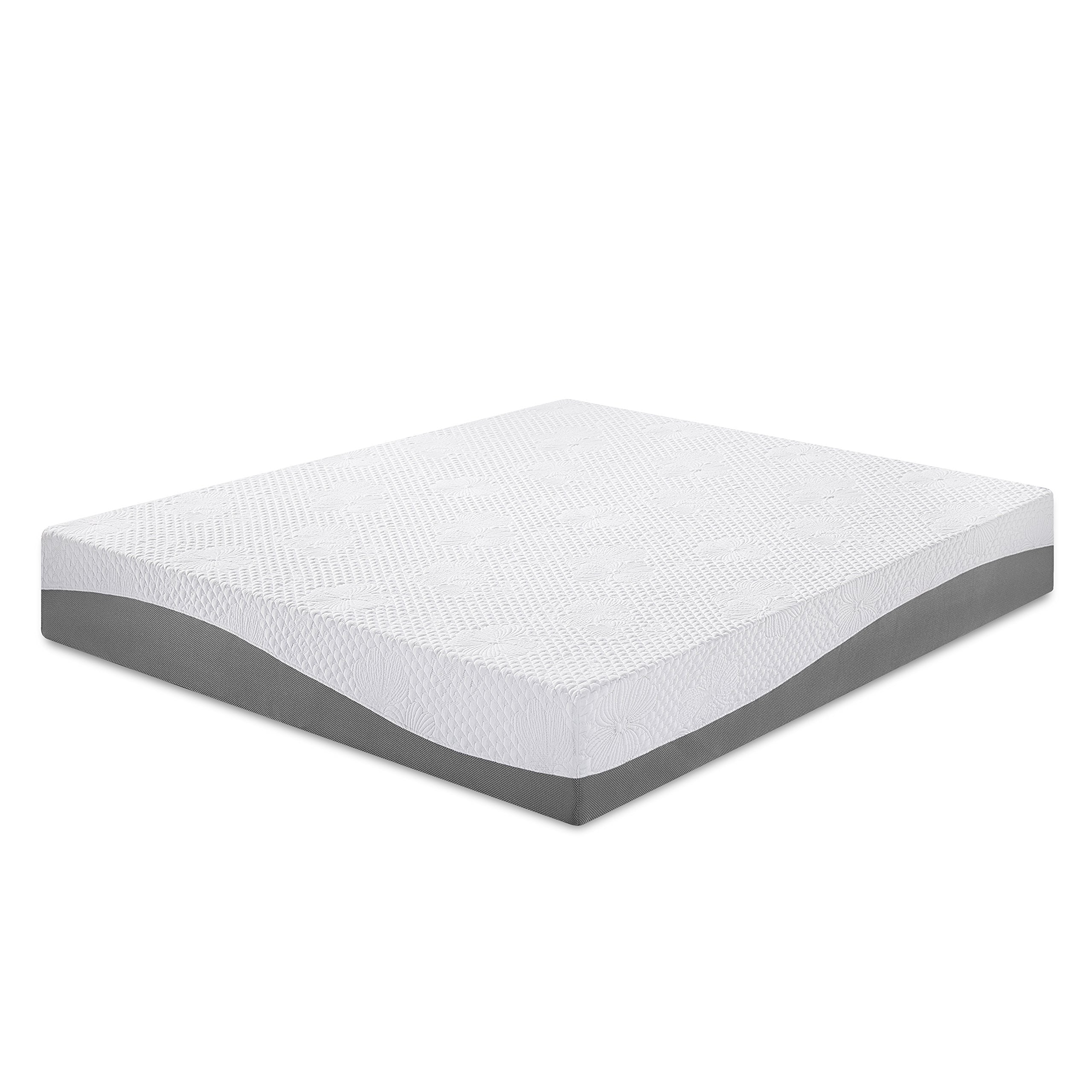 PrimaSleep 10 Inch Wave Gel Infused Memory Foam Mattress Gray (Twin)