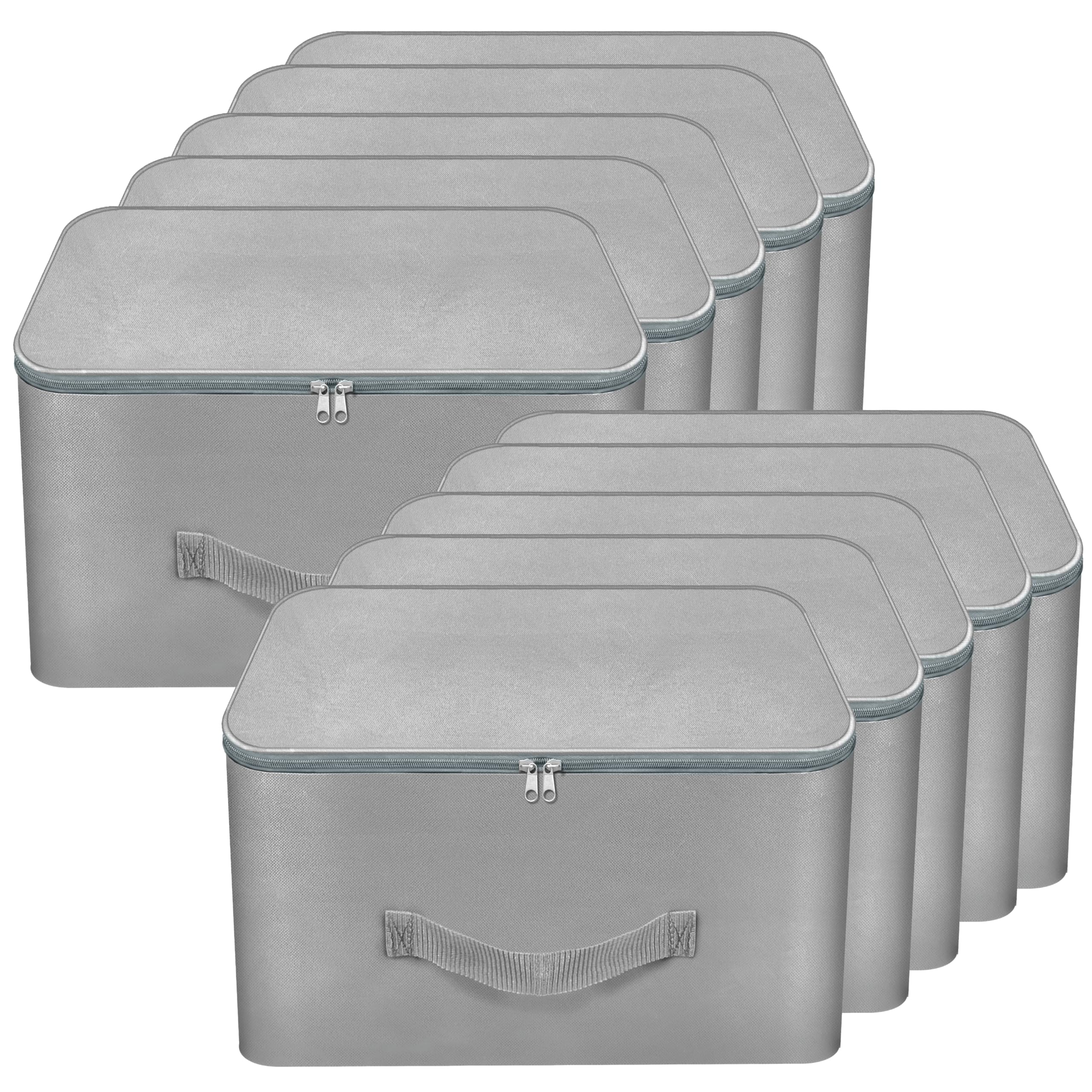 Storite 10 Pack Nylon Wardrobe Bag Underbed Moisture Proof Cloth Storage Organizer, Storage box for Clothes Saree Bags with Zipp