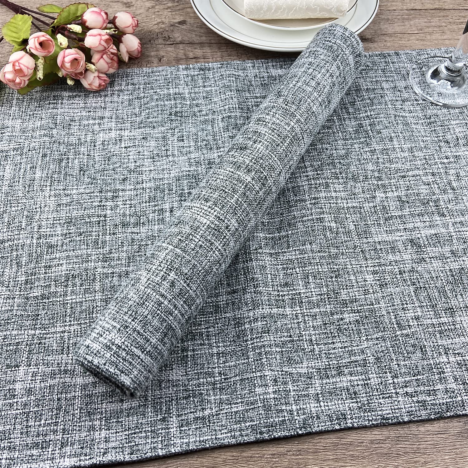 Weabetfu Cloth Placemats Set Of 4 Heat Resistant Dining Table Placemmats Cotton Linen Machine Washable Kitchen Table Mats Wrinkl