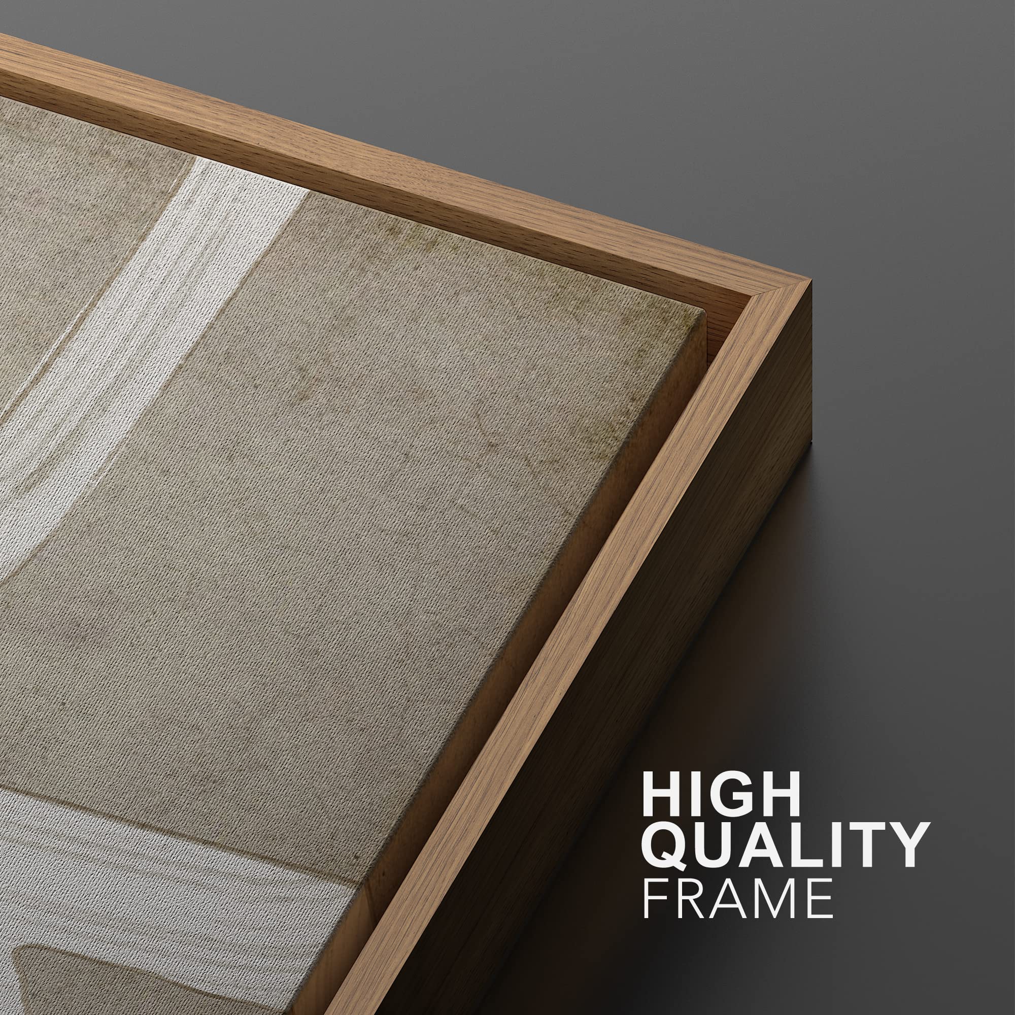 Signwin Framed Canvas Print Wall Art Set Mid-Century Tan Paint Strokes Abstract Shapes Illustrations Minimalism Decorative Bohem