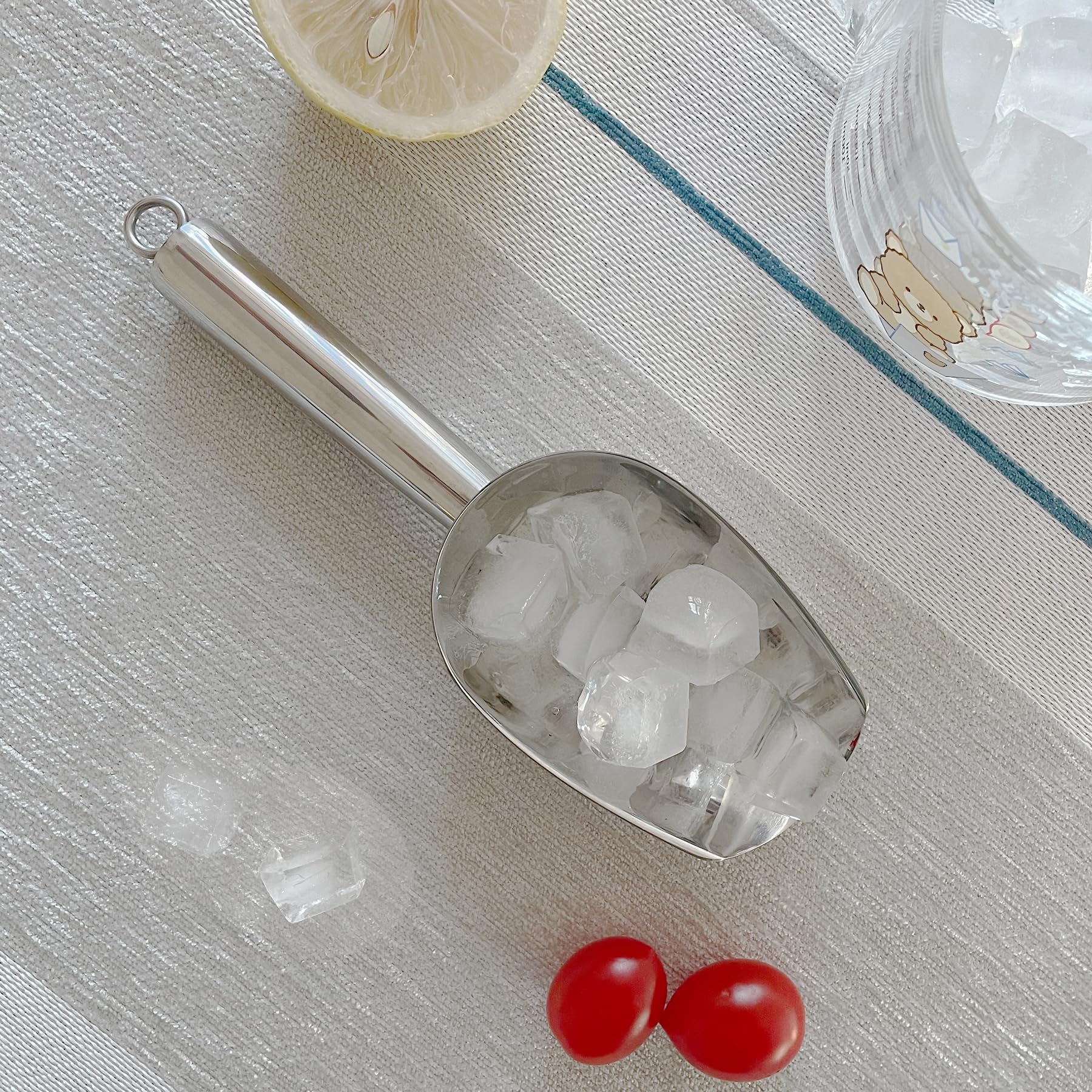 Metal Ice Scoop 3 Oz, Small Stainless Steel Ice Scooper For Ice Maker Ice Bucket Kitchen Freezer Bar Party Wedding, Multipurpose