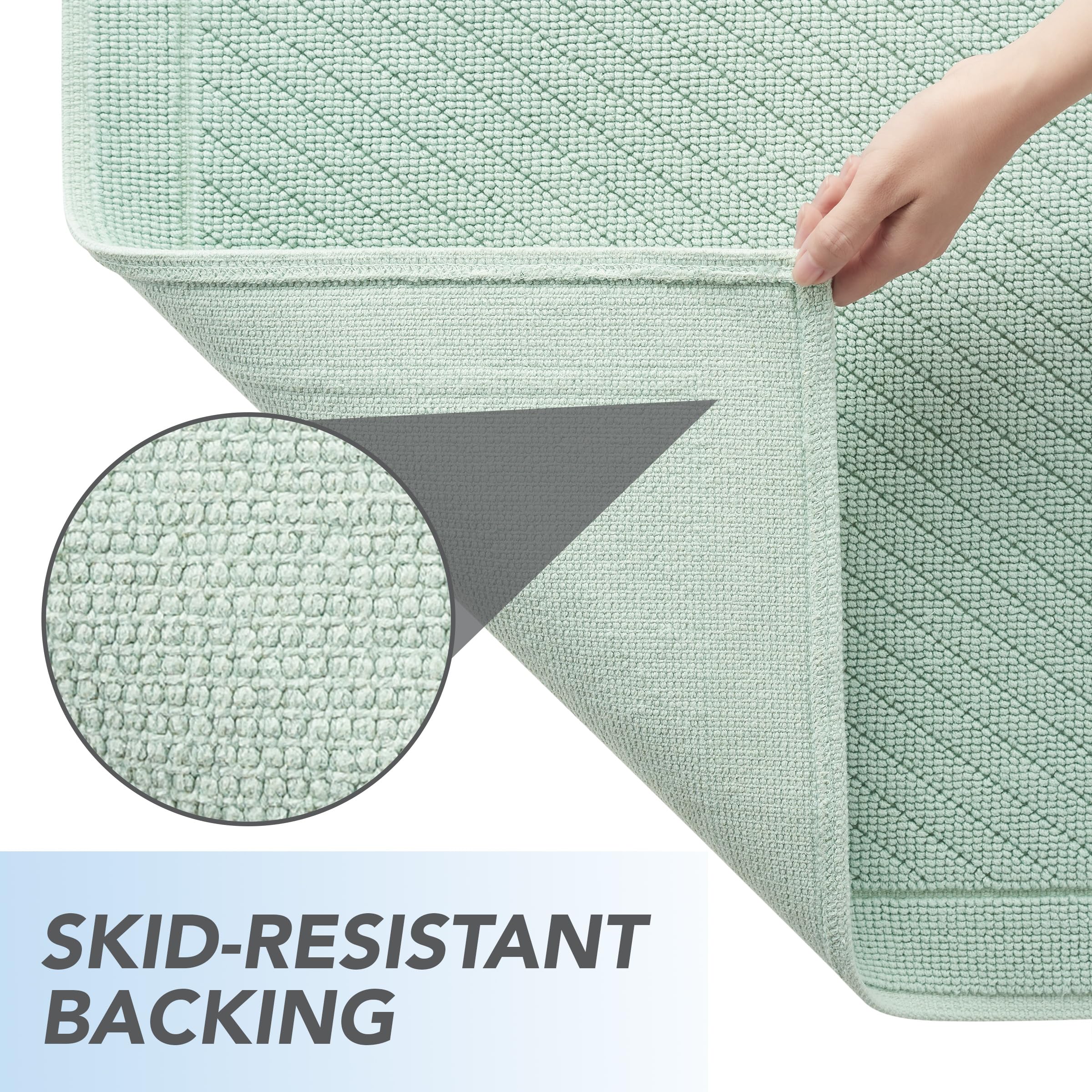 Arkwright 100% Cotton Bathroom Rugs - Case Of 6 - High Absorbent Stylish Textured Woven Design Bath Mat, Slip Resistant Backing