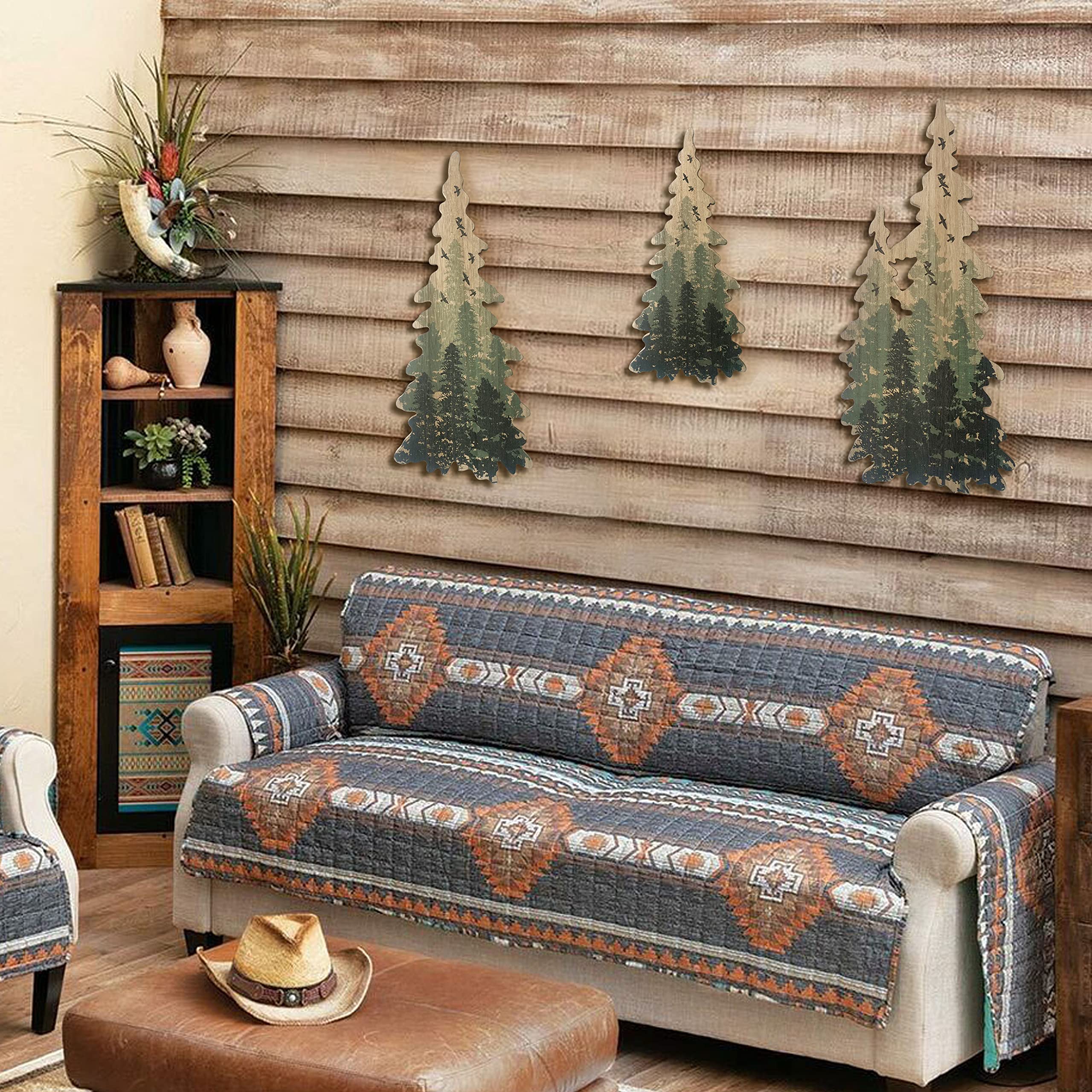 Limygus Woodland Wall Art Paintings Bushes Wall Decorations Set Of 3