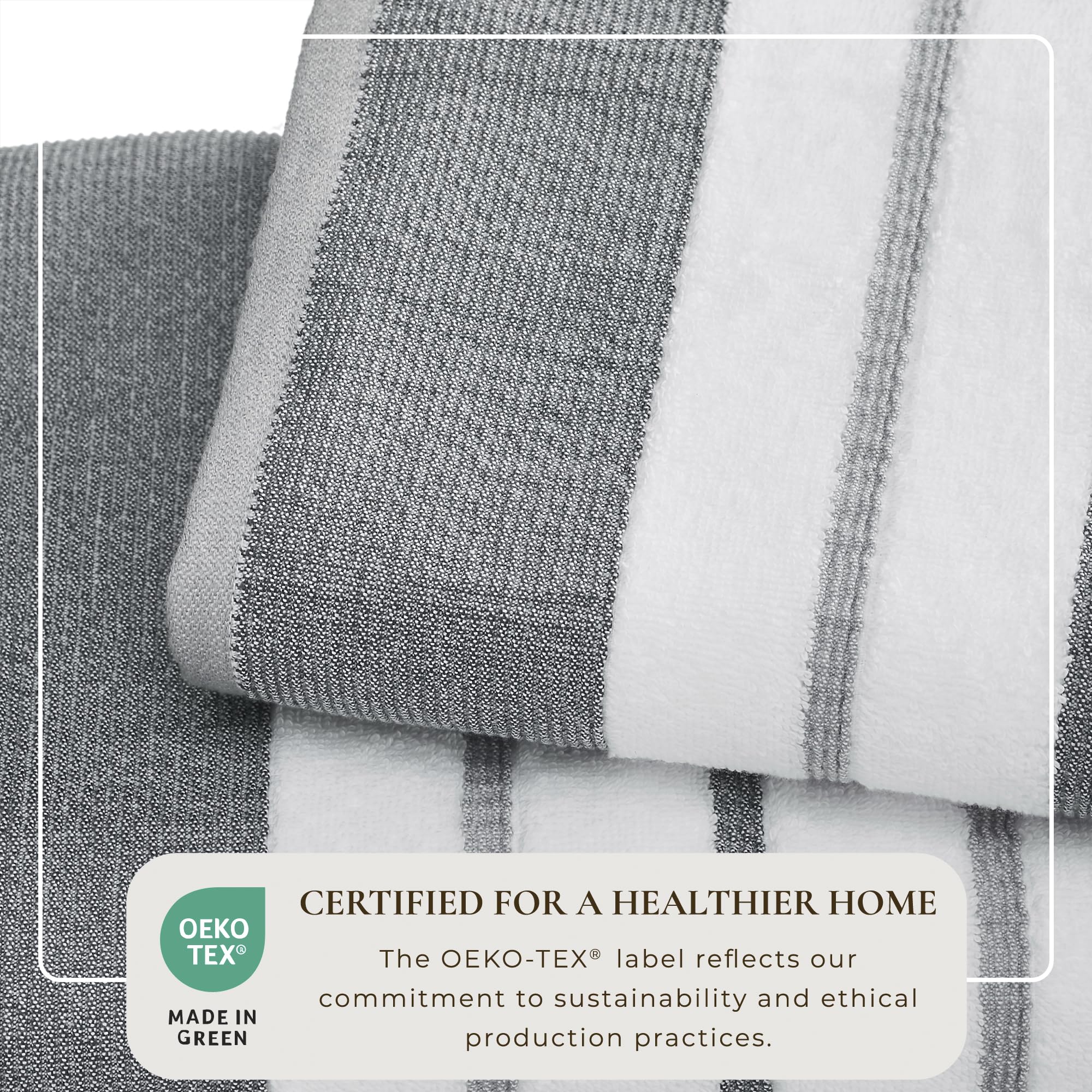 Great Bay Home, Towel, Cotton Towel, 500 Gsm Includes Bath Towels, Hand Towels And Washcloths, Noelle Collection, Dark Greylight
