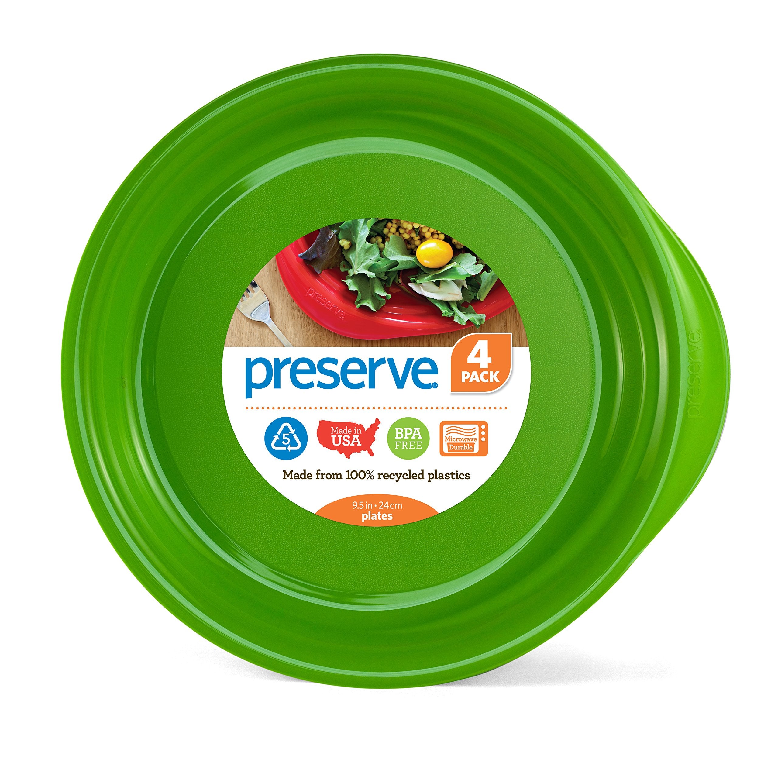 Preserve Everyday 9.5 Inch Plates, Set Of 4, Apple Green