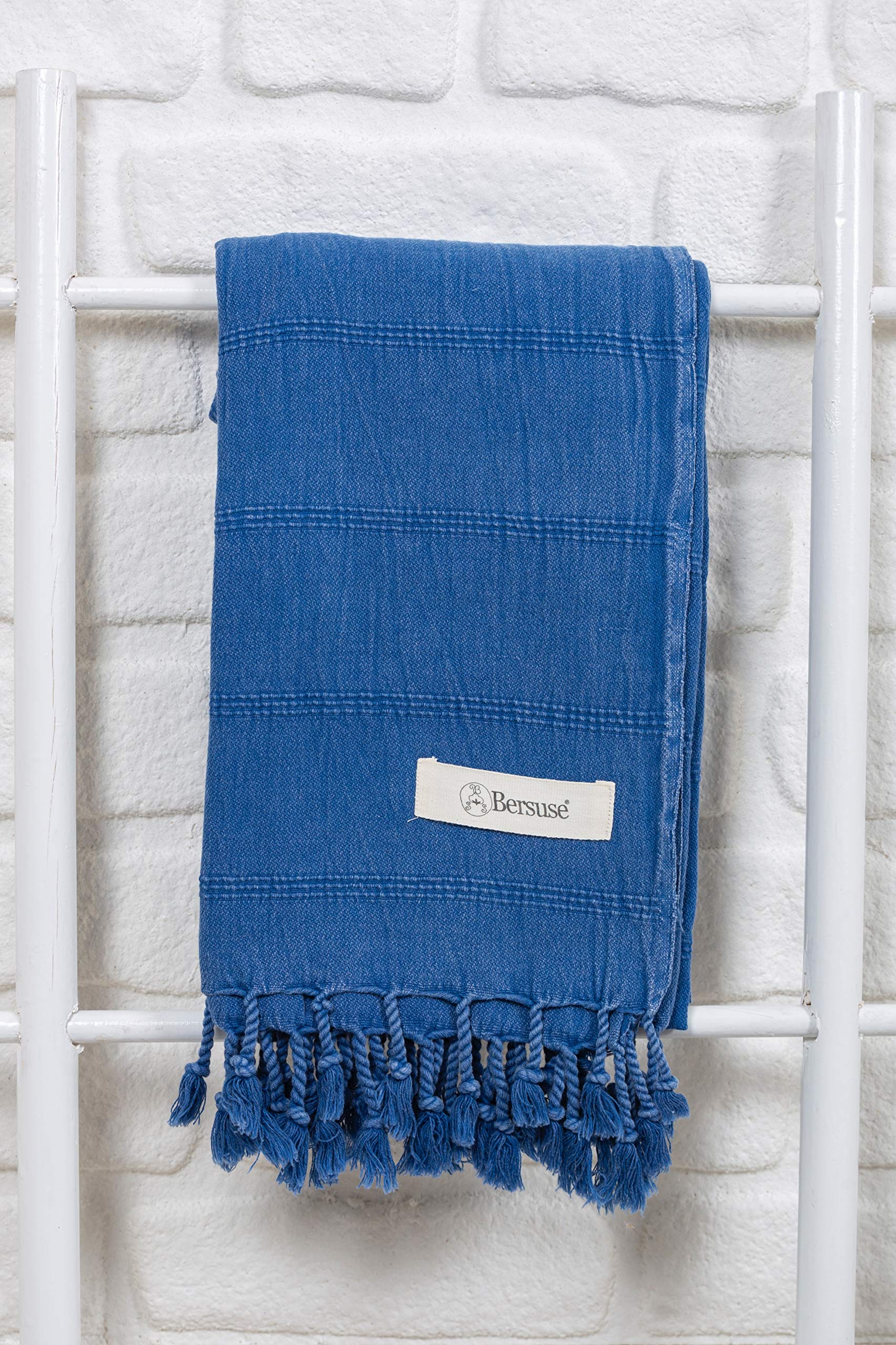 Bersuse Beach Towels Peshtemal Turkish Towels Troy Collection Premium Turkish Beach Towel - Premium Cotton Beach Towel, 100% Cot