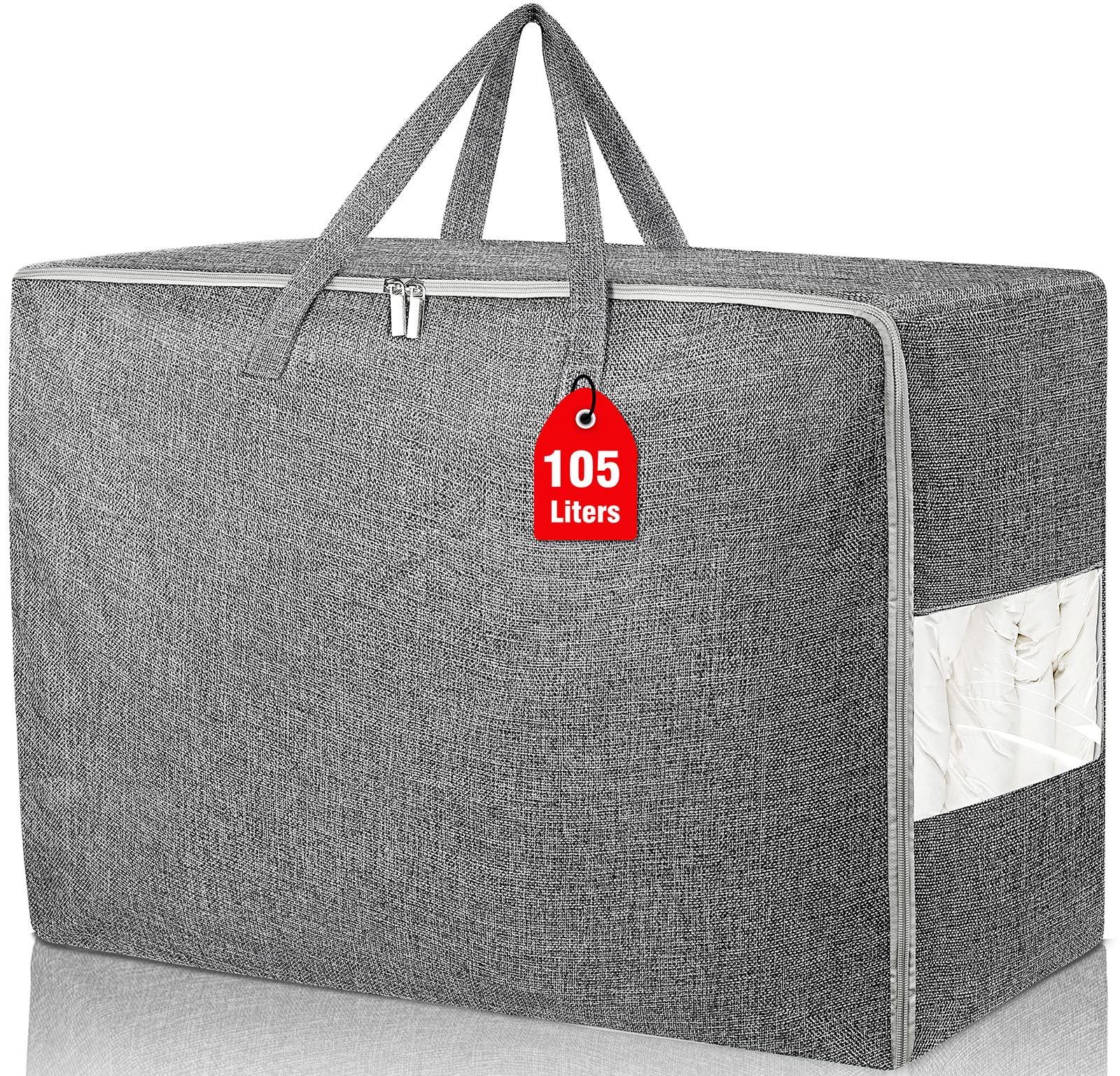 105L Extra Large Storage Bags, Folding Moving Comforter Blanket Storage Bags Closet Organizers and Storage Containers for Clothe