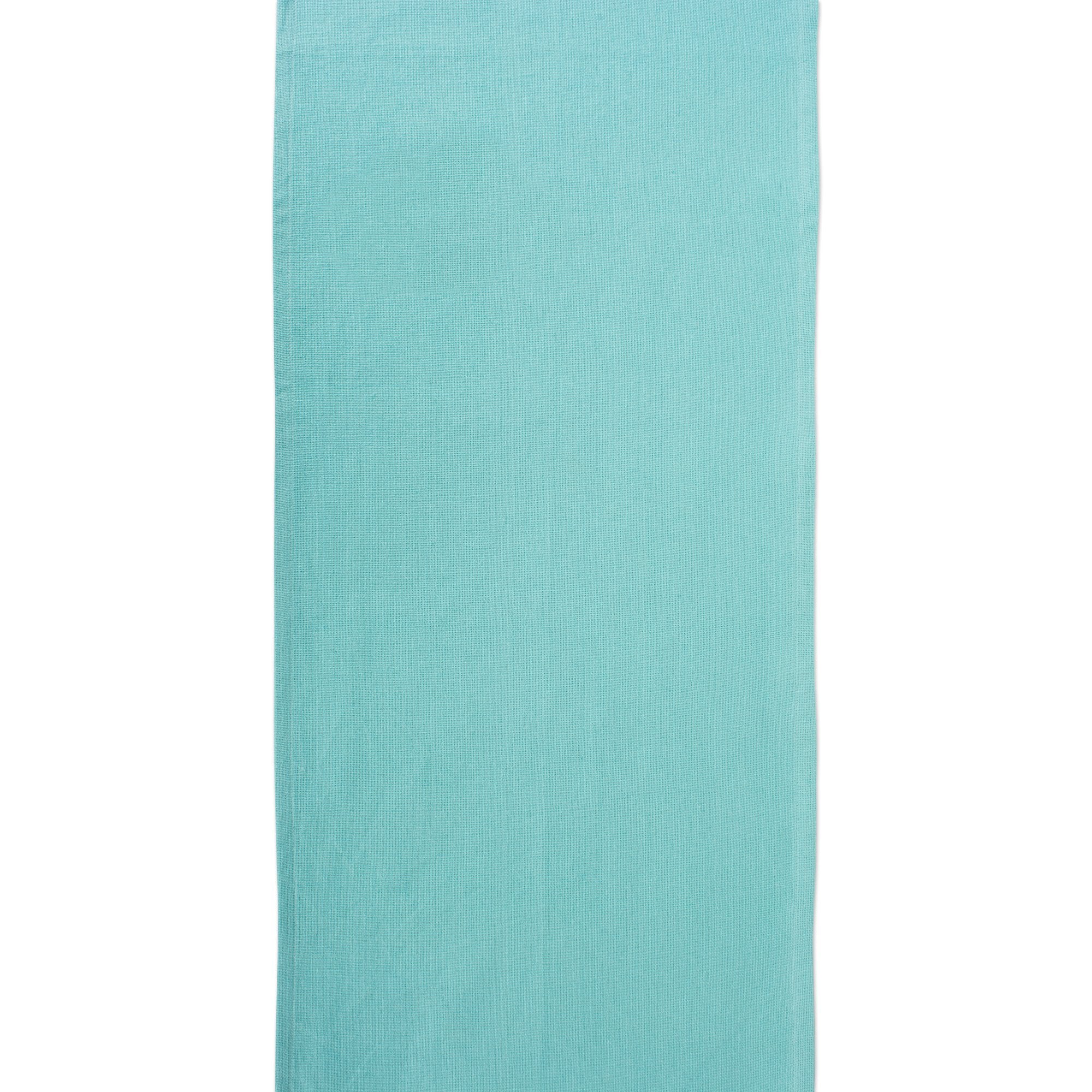 DII Everyday Collection  Fringed Solid Tabletop  Table Runner  14x72  Aqua