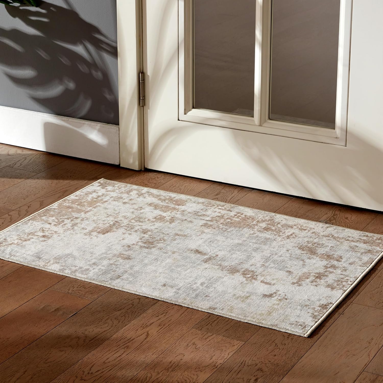 Washable Faux Wool Rug -Water Resistant Design for  Living Room & Bedroom