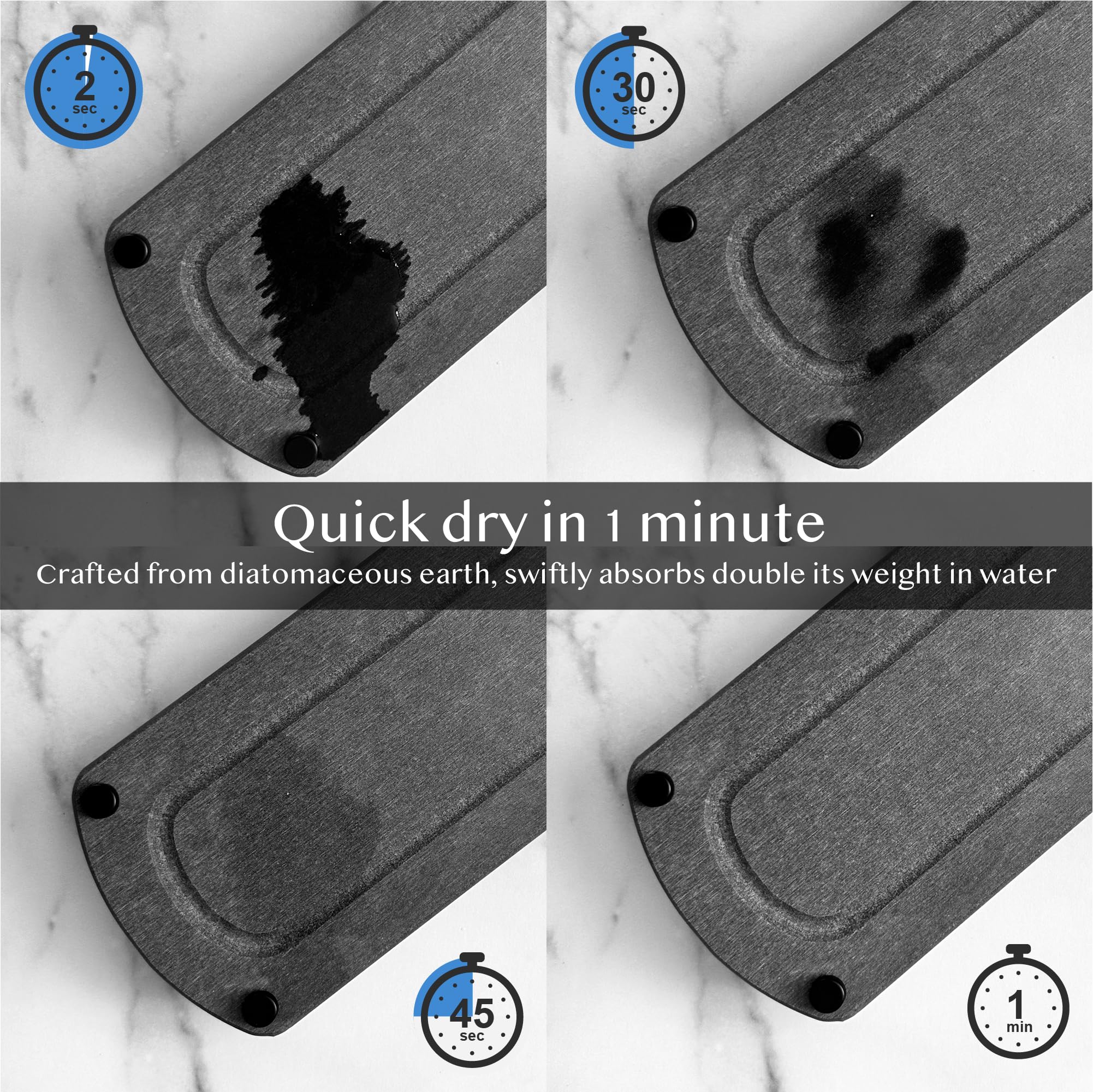 Twinkle Moment 2Pcs Instant Dry Sink Caddy Organizer, Fast Drying Sponge And Soap Dispenser Holder For Kitchen And Bathroom Coun