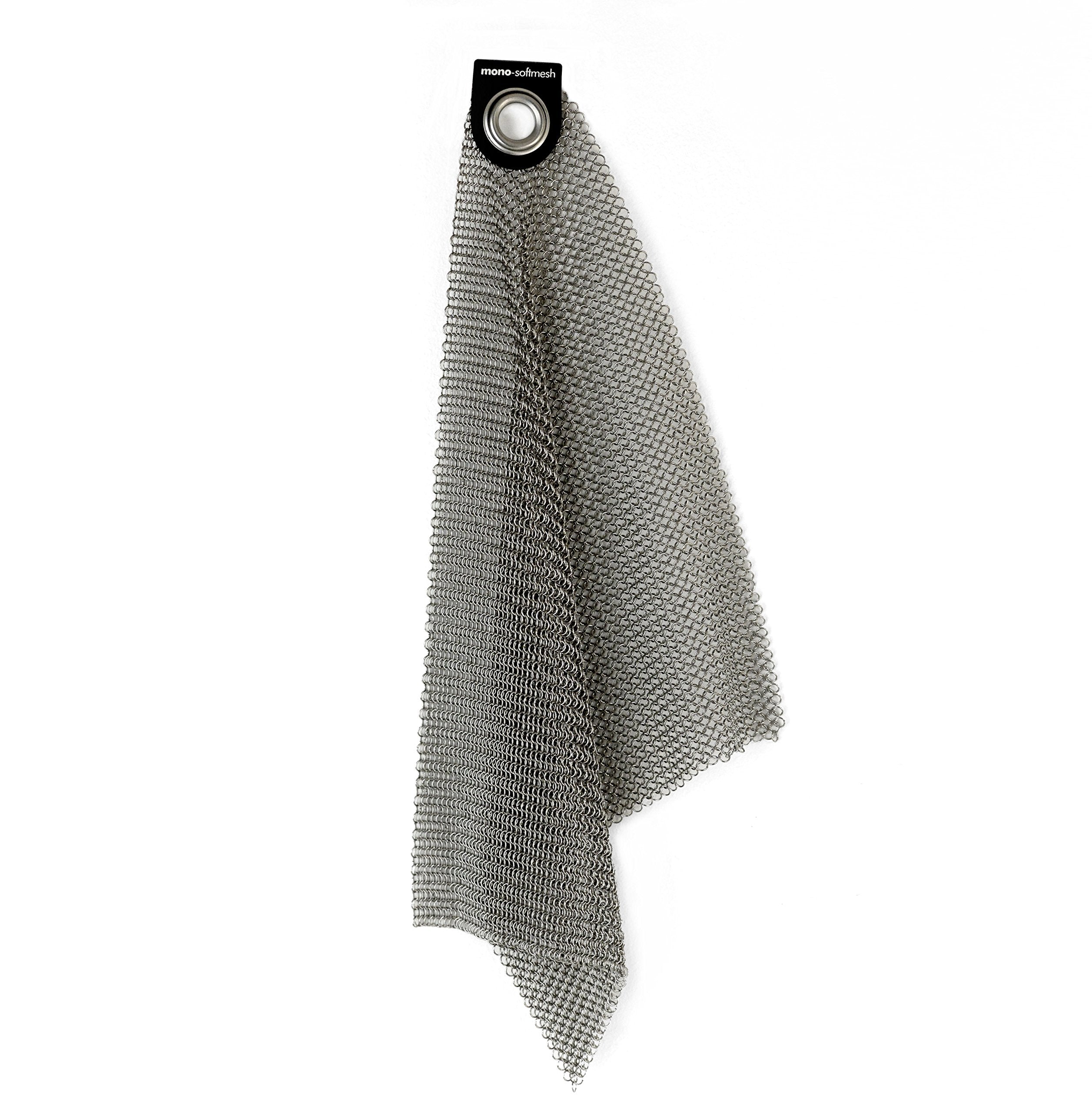 Mono Softmesh Cleaning Mesh | Stainless Steel Cloth With Hook For Gentle Scrubbing Of Pots, Decanters, Grills, Crystal And More