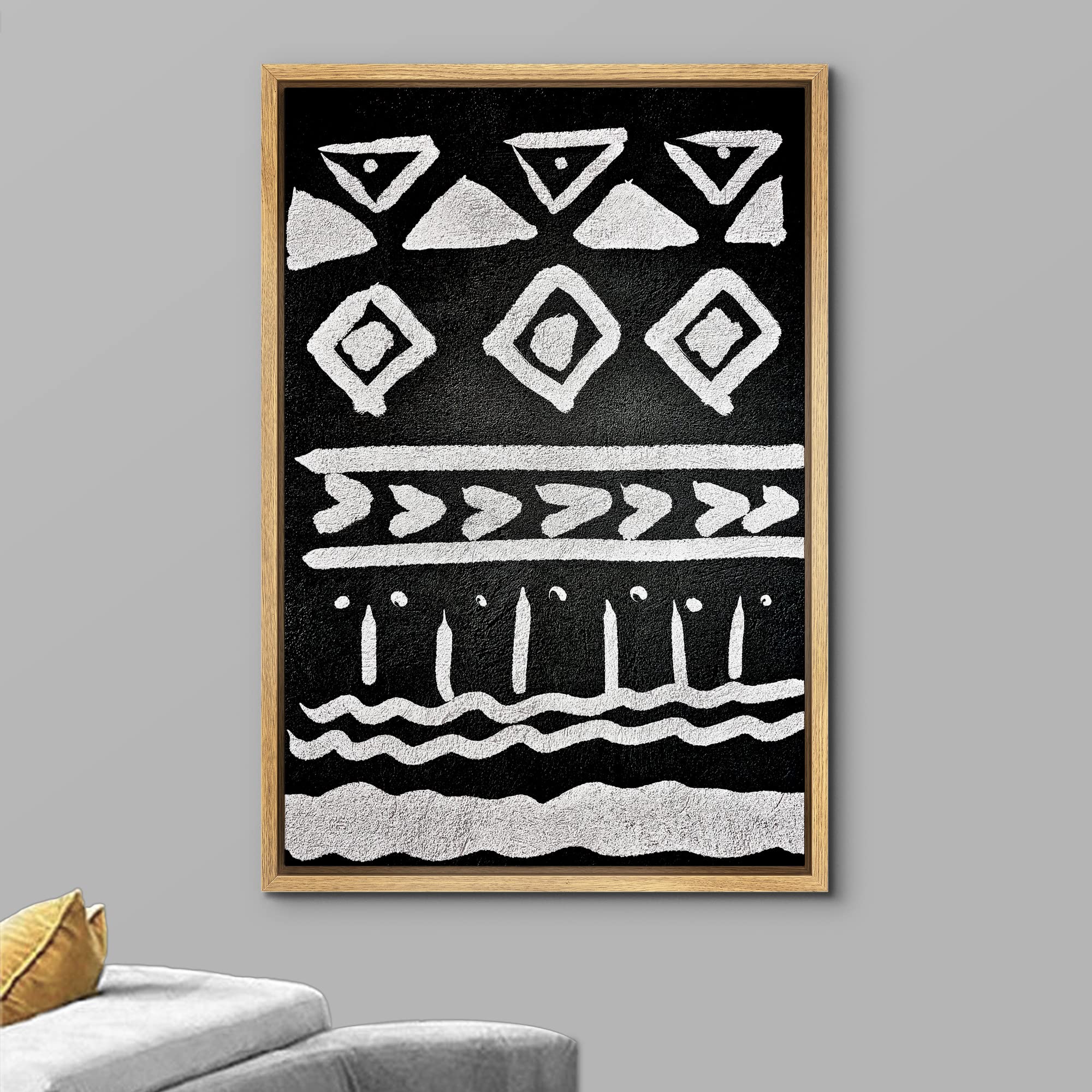 Wall26 Framed Canvas Print Wall Art Geometric Arrow & Triangle Tribal Pattern Abstract Shapes Illustrations Modern Art Bohemian