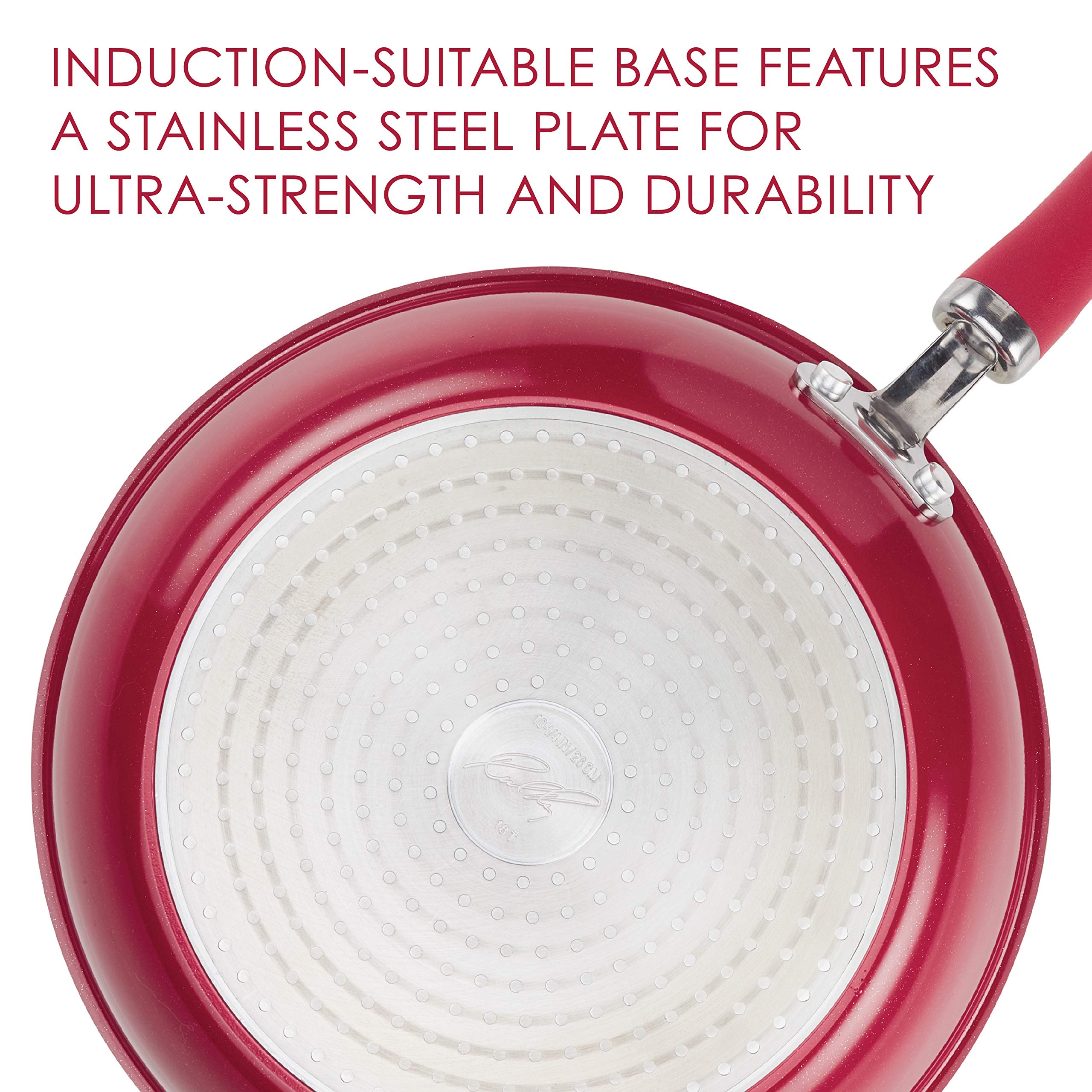 Rachael Ray Create Delicious Nonstick Cookware Pots and Pans Set, 13 Piece, Red Shimmer