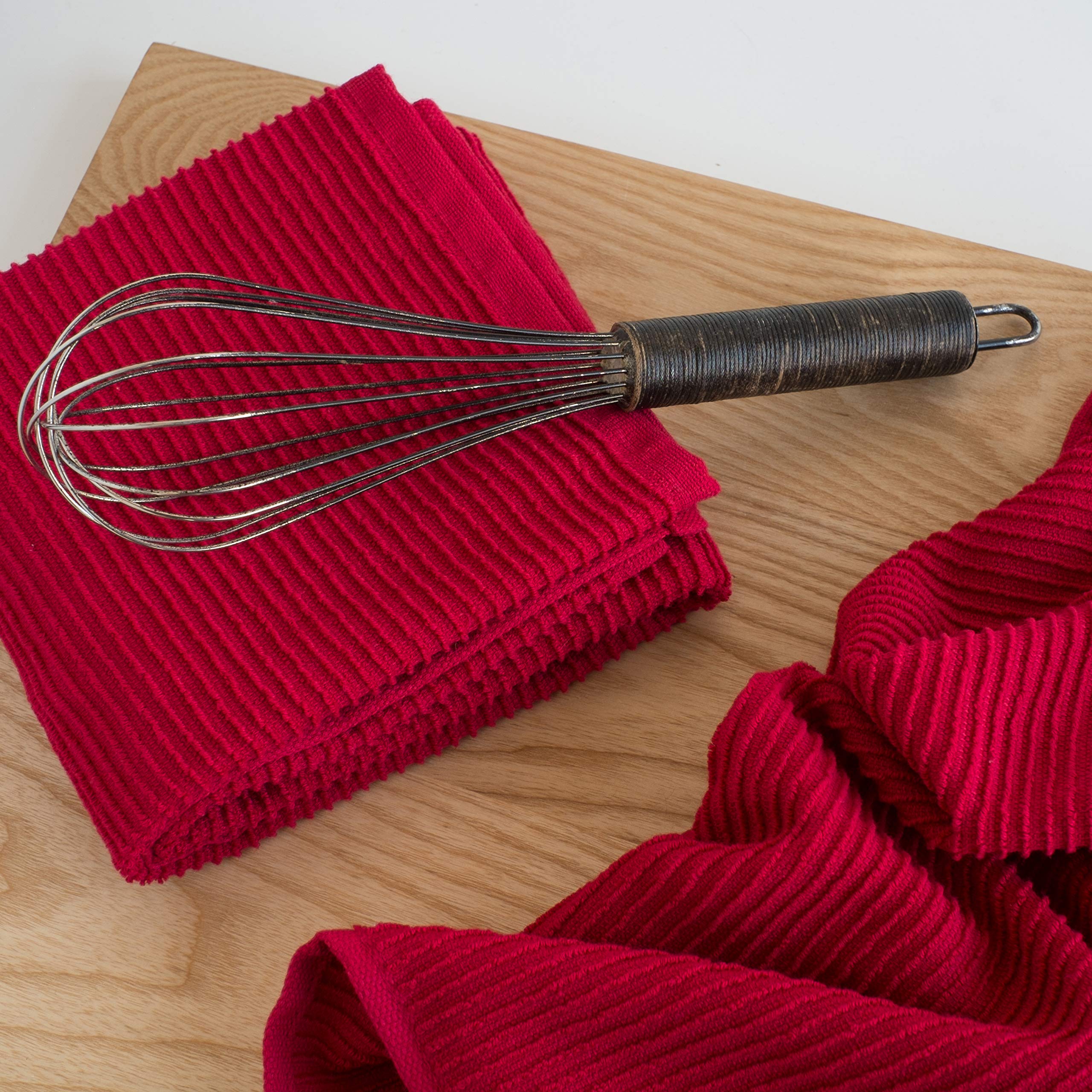 Now Designs Ripple Kitchen Towel  Set of 2  Red