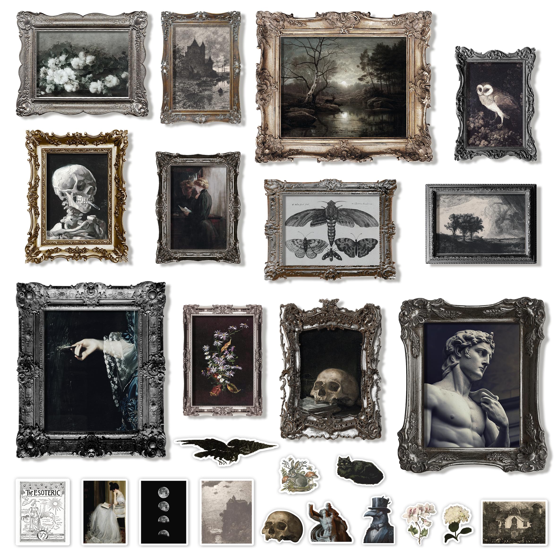 97 Decor Dark Academia Decor - Gothic Home Decor Aesthetic, Dark Academia Wall Art, Creepy Gothic Posters Goth Art Prints, Moody